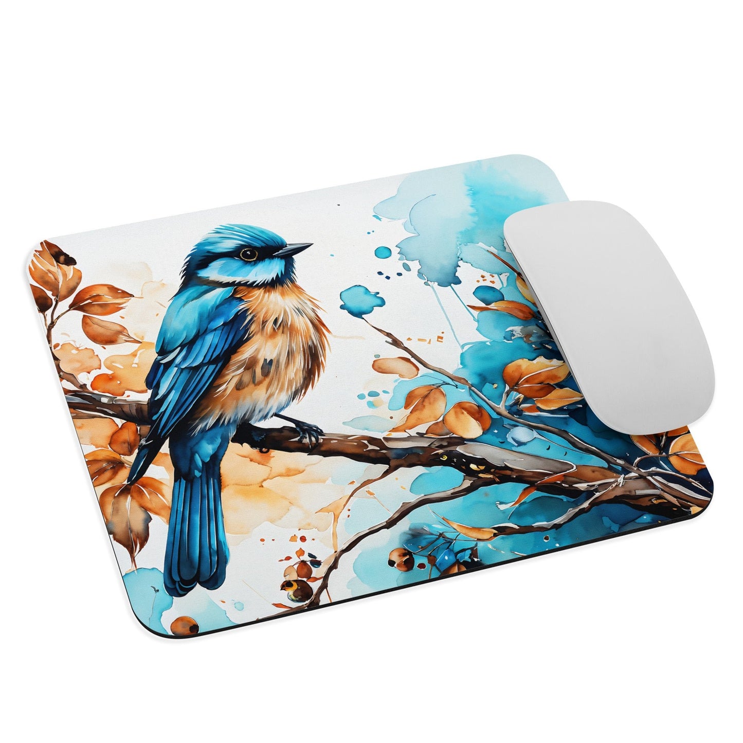 Blue and Tan Bird 2 Mouse Pad - Discovery Co.