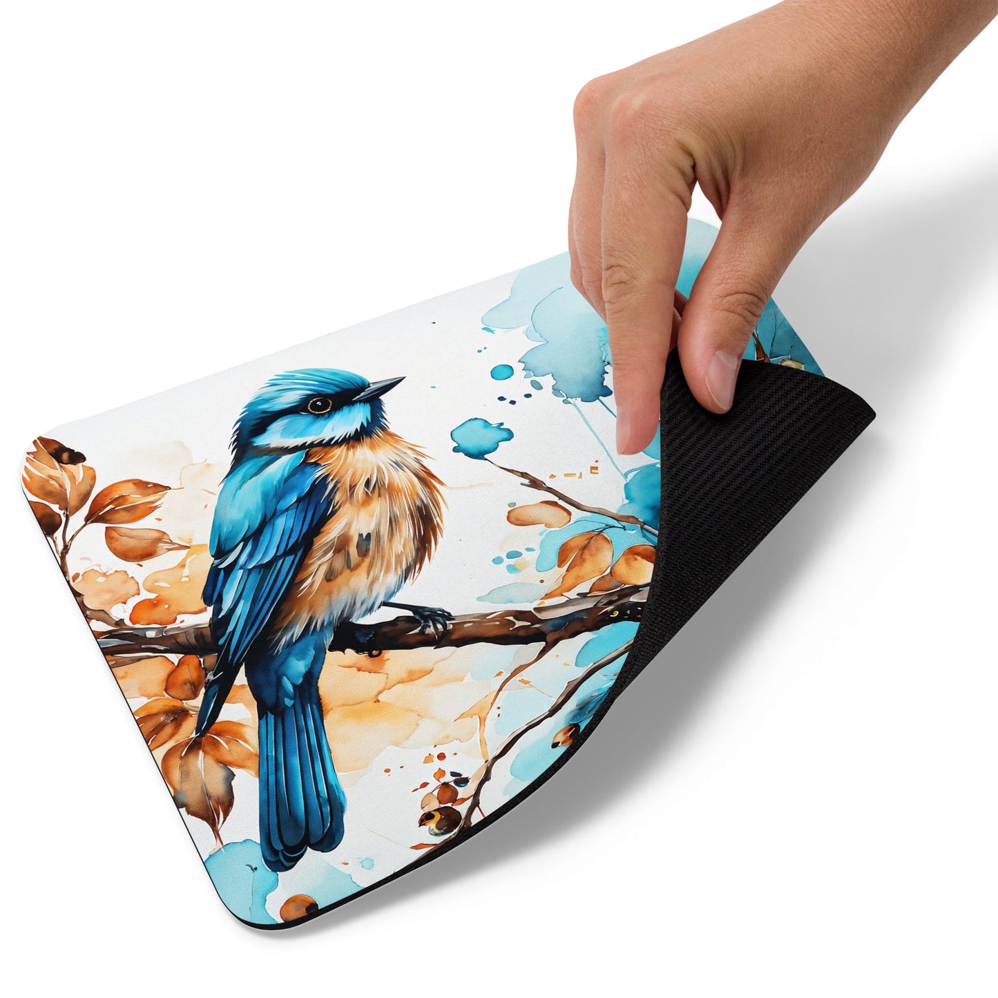 Blue and Tan Bird 2 Mouse Pad - Discovery Co.