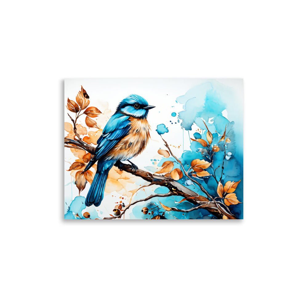 Blue and Tan Bird 2 Poster - Posters - Discovery Co.