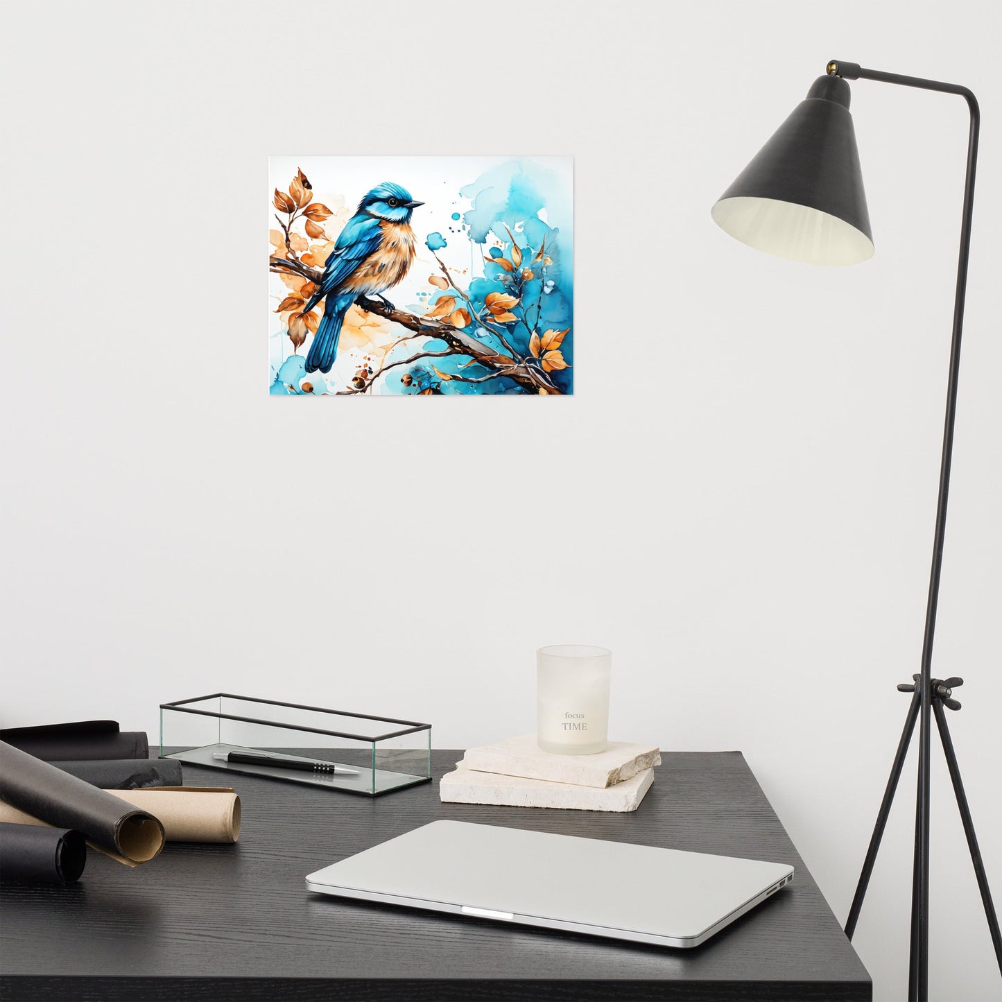 Blue and Tan Bird 2 Poster - Posters - Discovery Co.