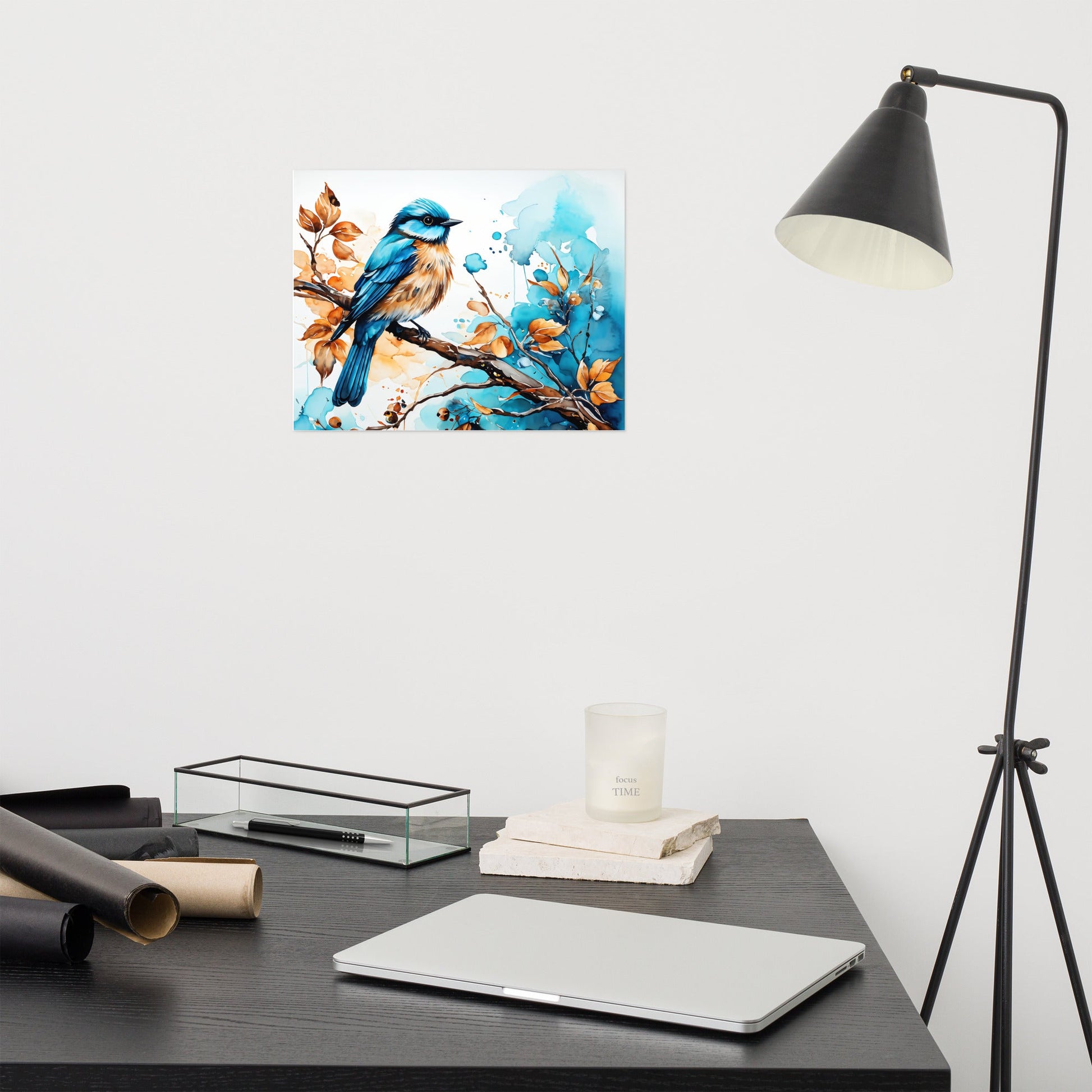 Blue and Tan Bird 2 Poster - Posters - Discovery Co.