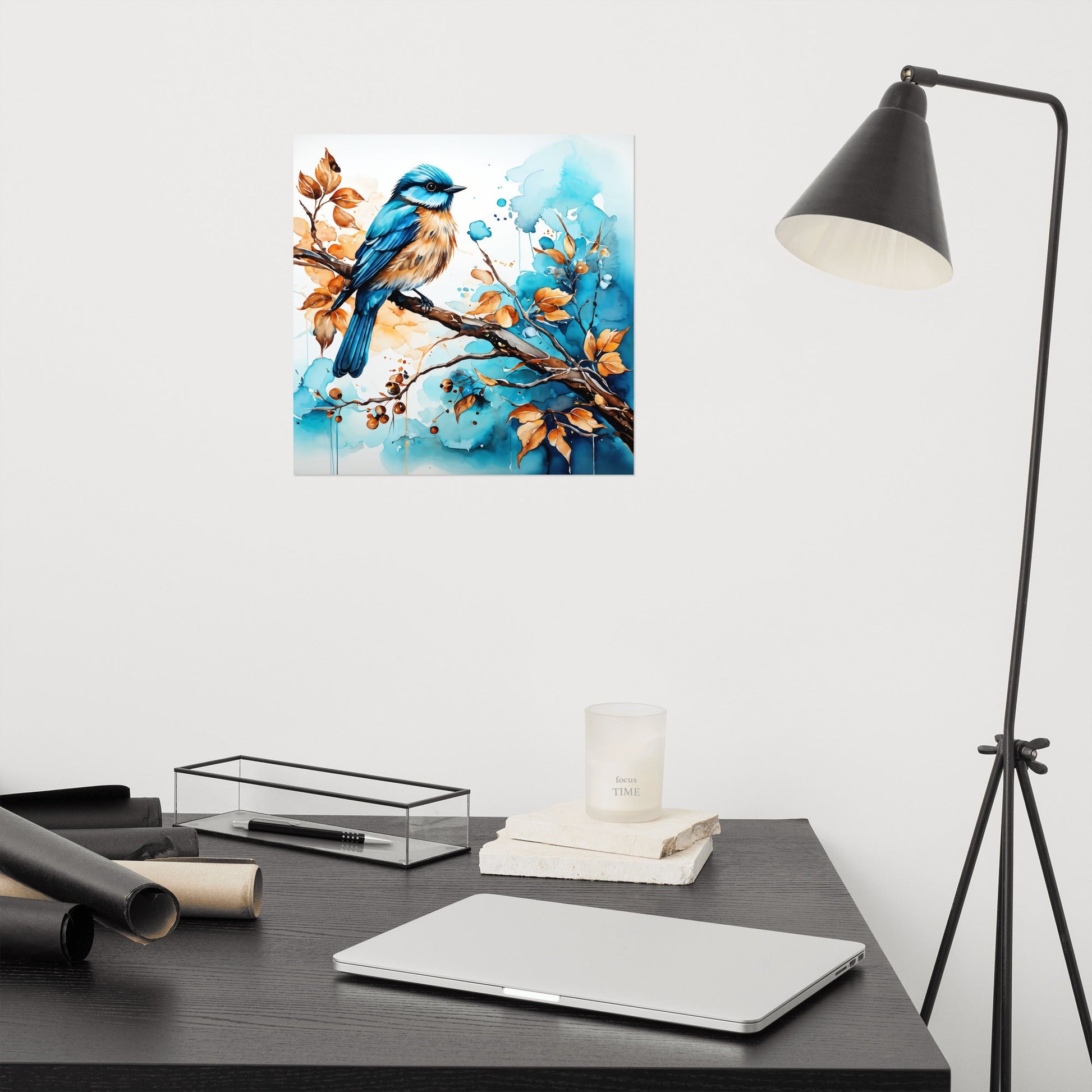 Blue and Tan Bird 2 Poster - Posters - Discovery Co.
