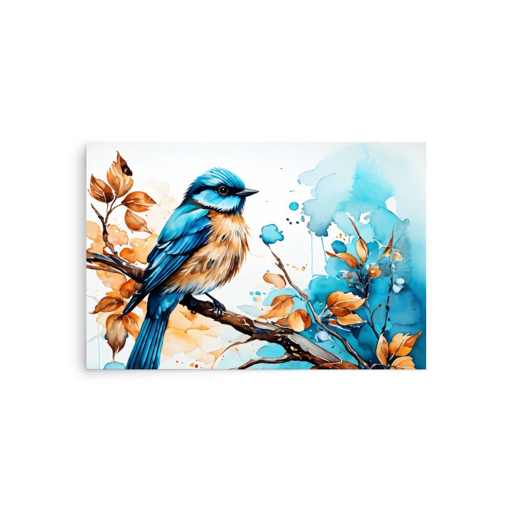 Blue and Tan Bird 2 Poster - Posters - Discovery Co.