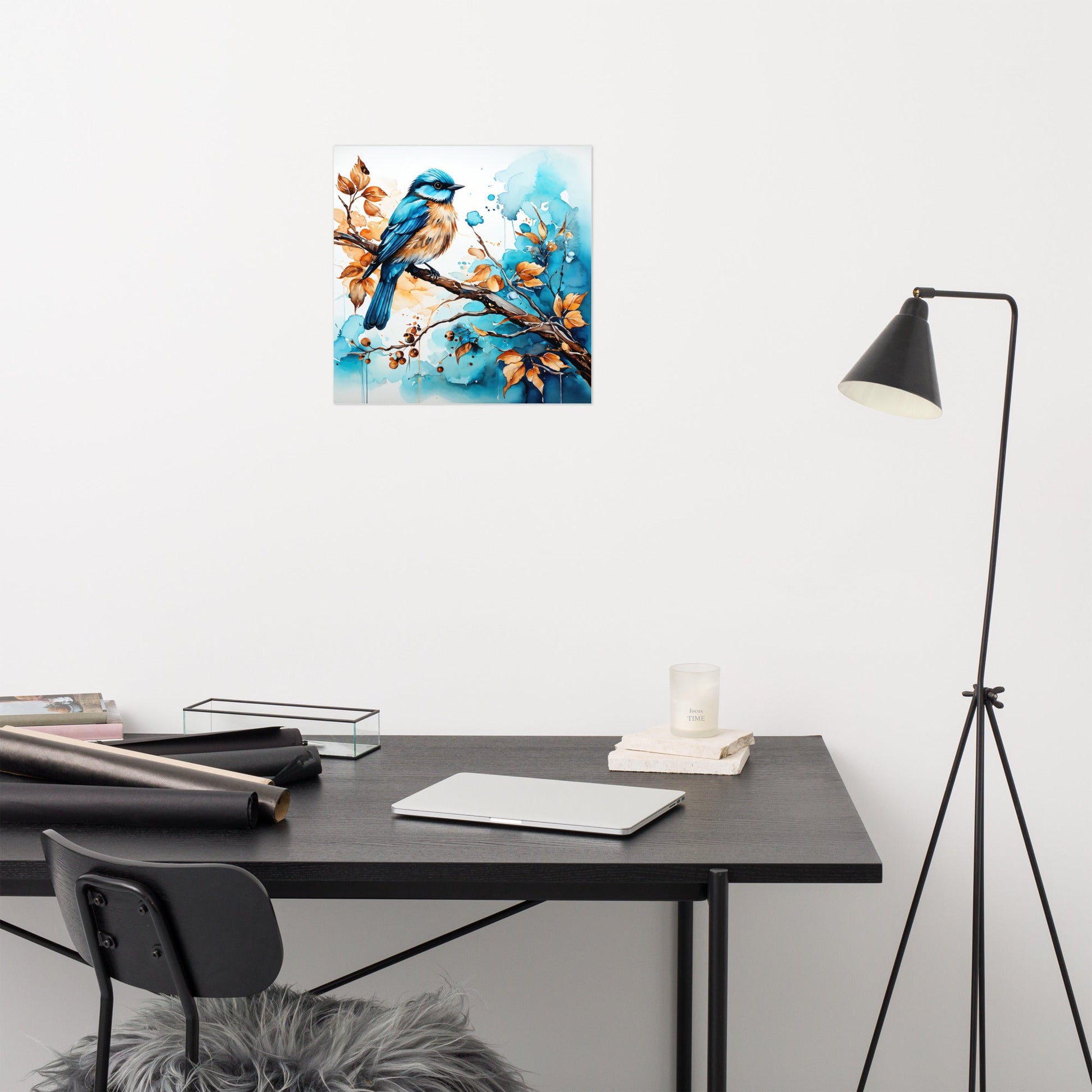 Blue and Tan Bird 2 Poster - Posters - Discovery Co.