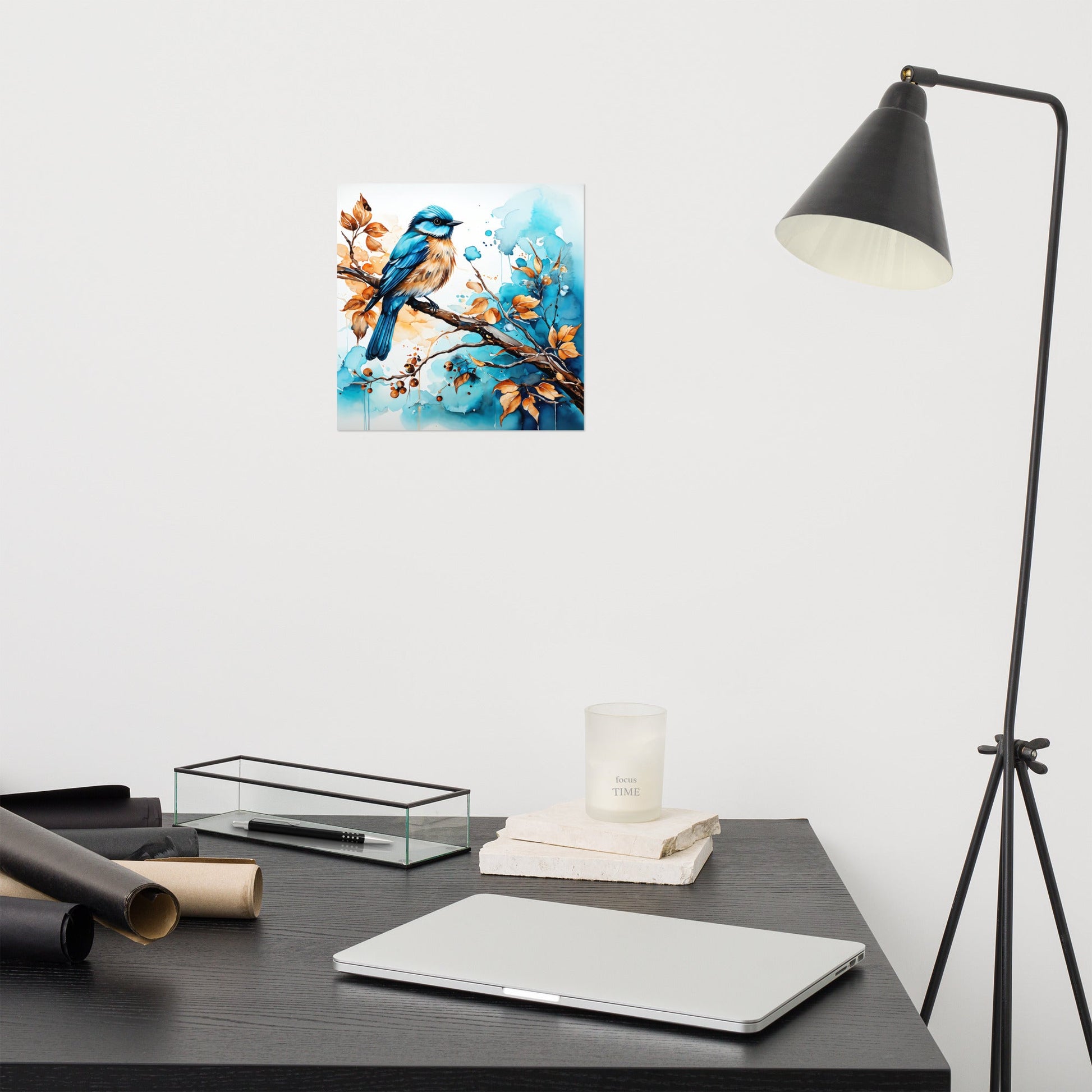 Blue and Tan Bird 2 Poster - Posters - Discovery Co.
