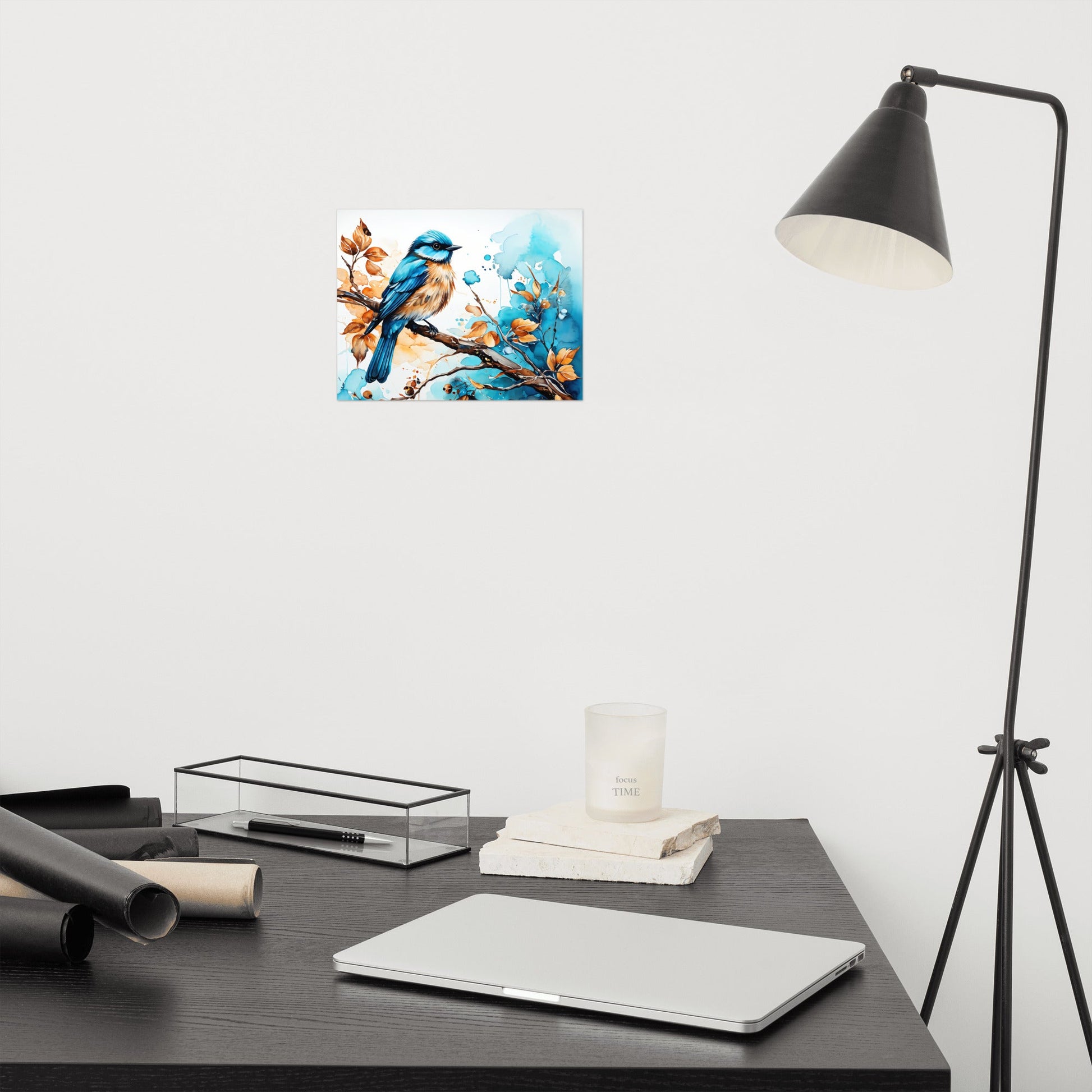 Blue and Tan Bird 2 Poster - Posters - Discovery Co.
