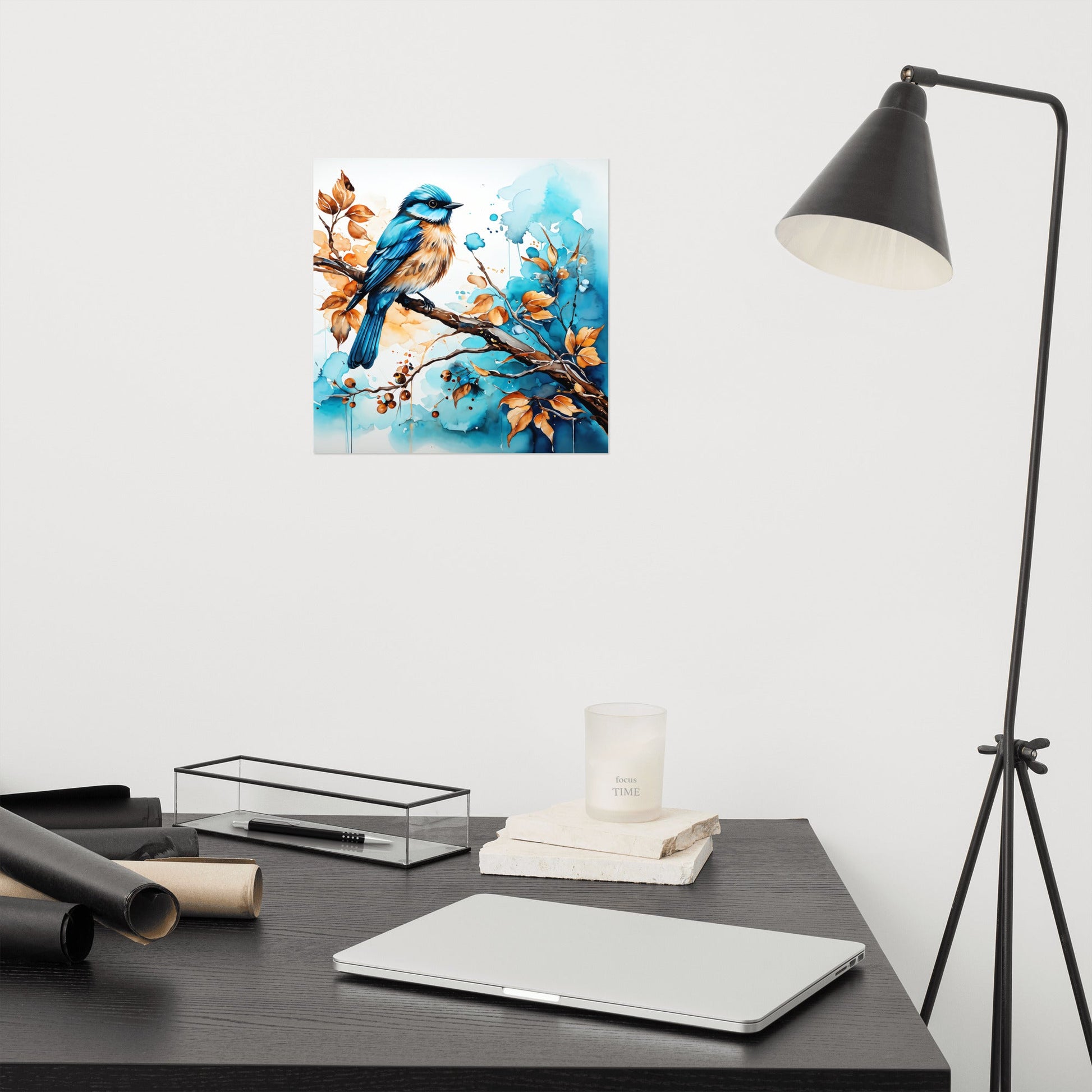 Blue and Tan Bird 2 Poster - Posters - Discovery Co.