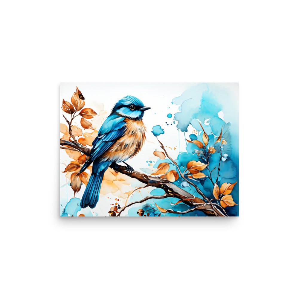 Blue and Tan Bird 2 Poster - Posters - Discovery Co.