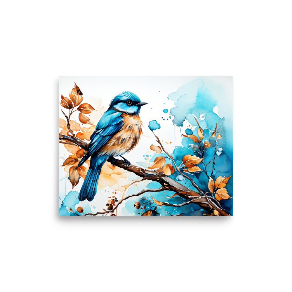 Blue and Tan Bird 2 Poster - Posters - Discovery Co.