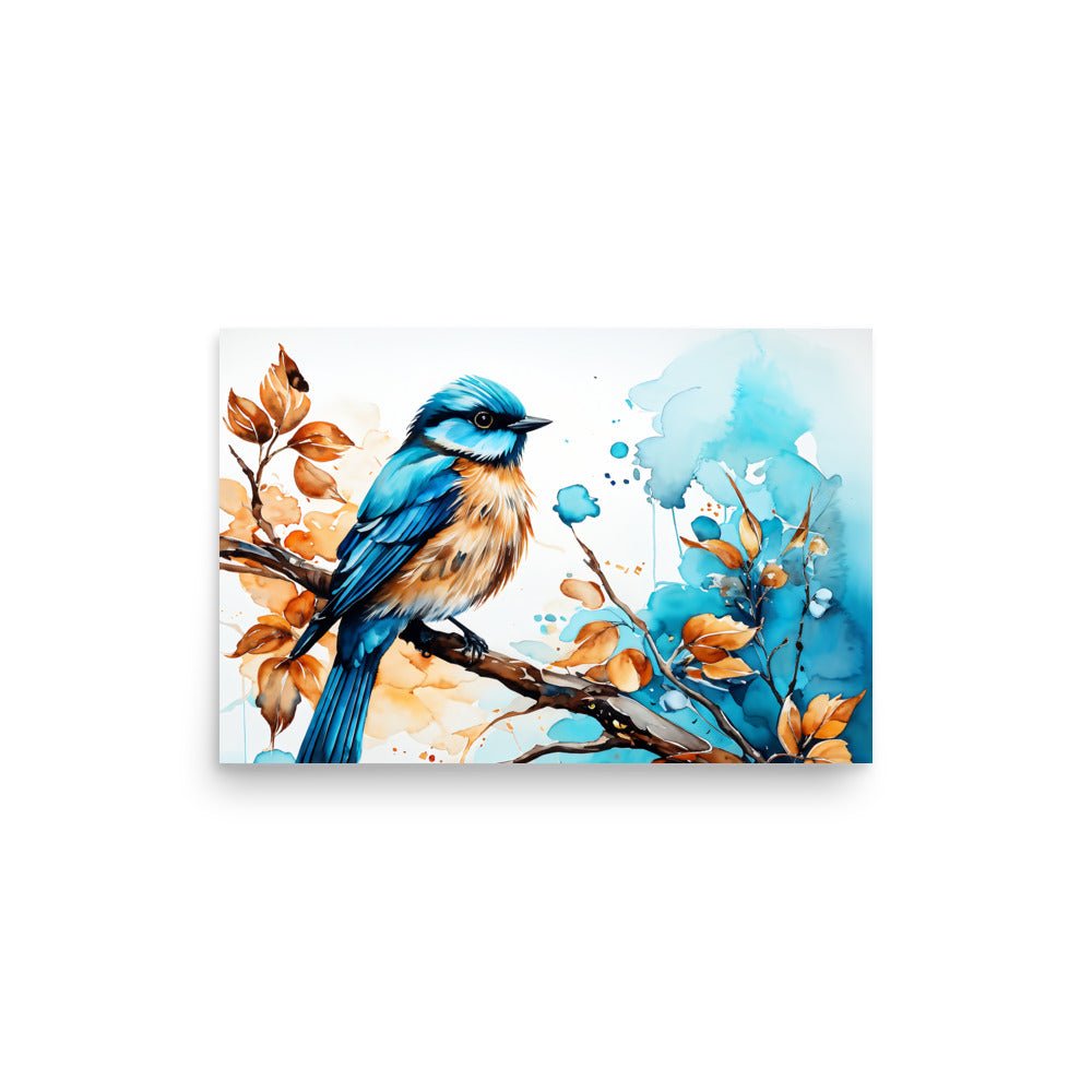Blue and Tan Bird 2 Poster - Posters - Discovery Co.