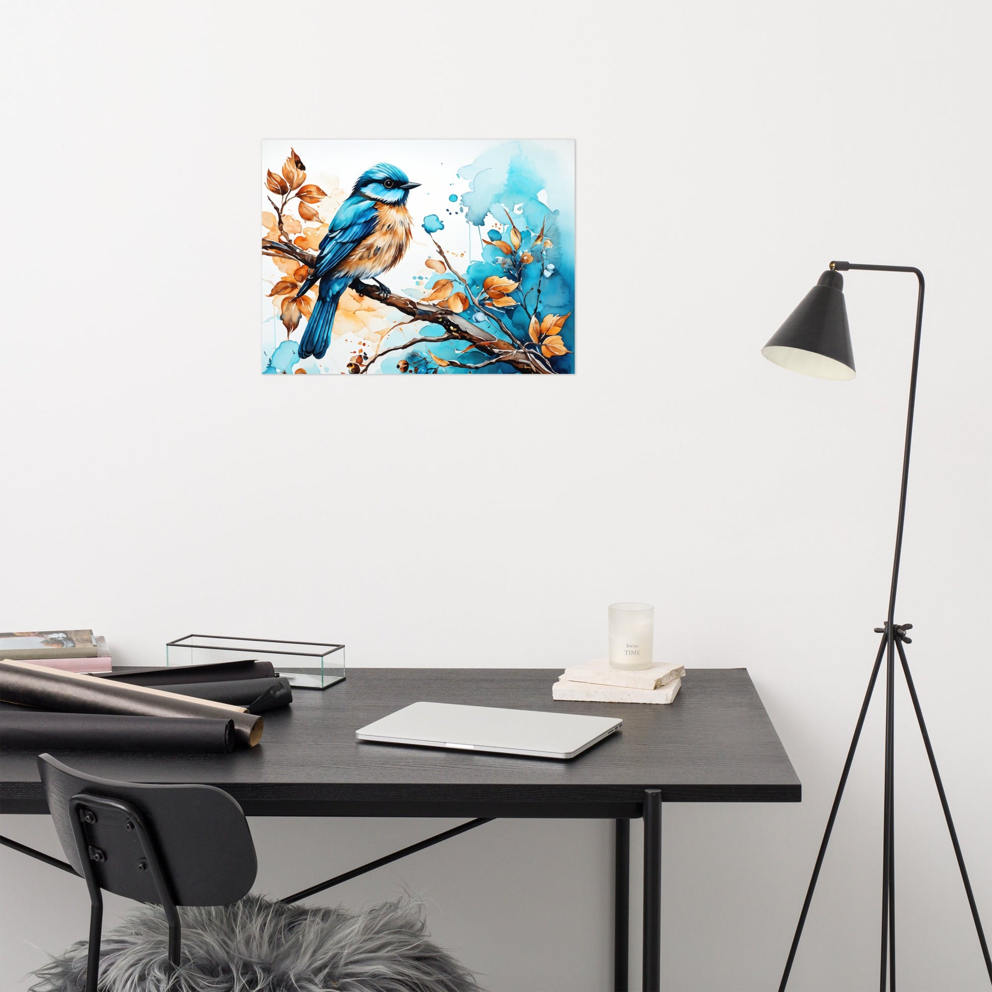 Blue and Tan Bird 2 Poster - Posters - Discovery Co.