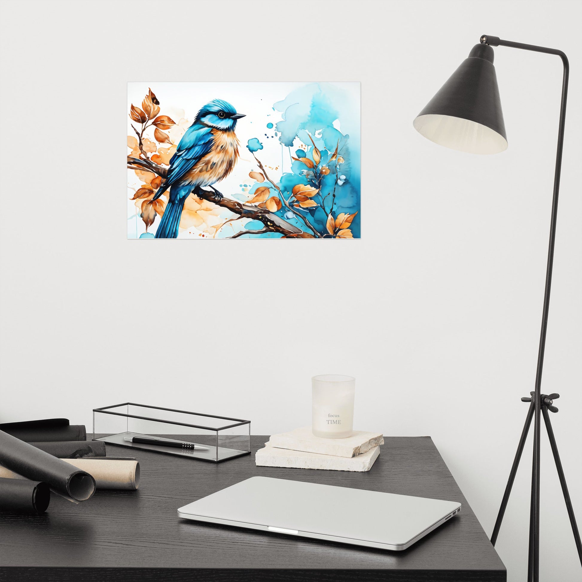 Blue and Tan Bird 2 Poster - Posters - Discovery Co.