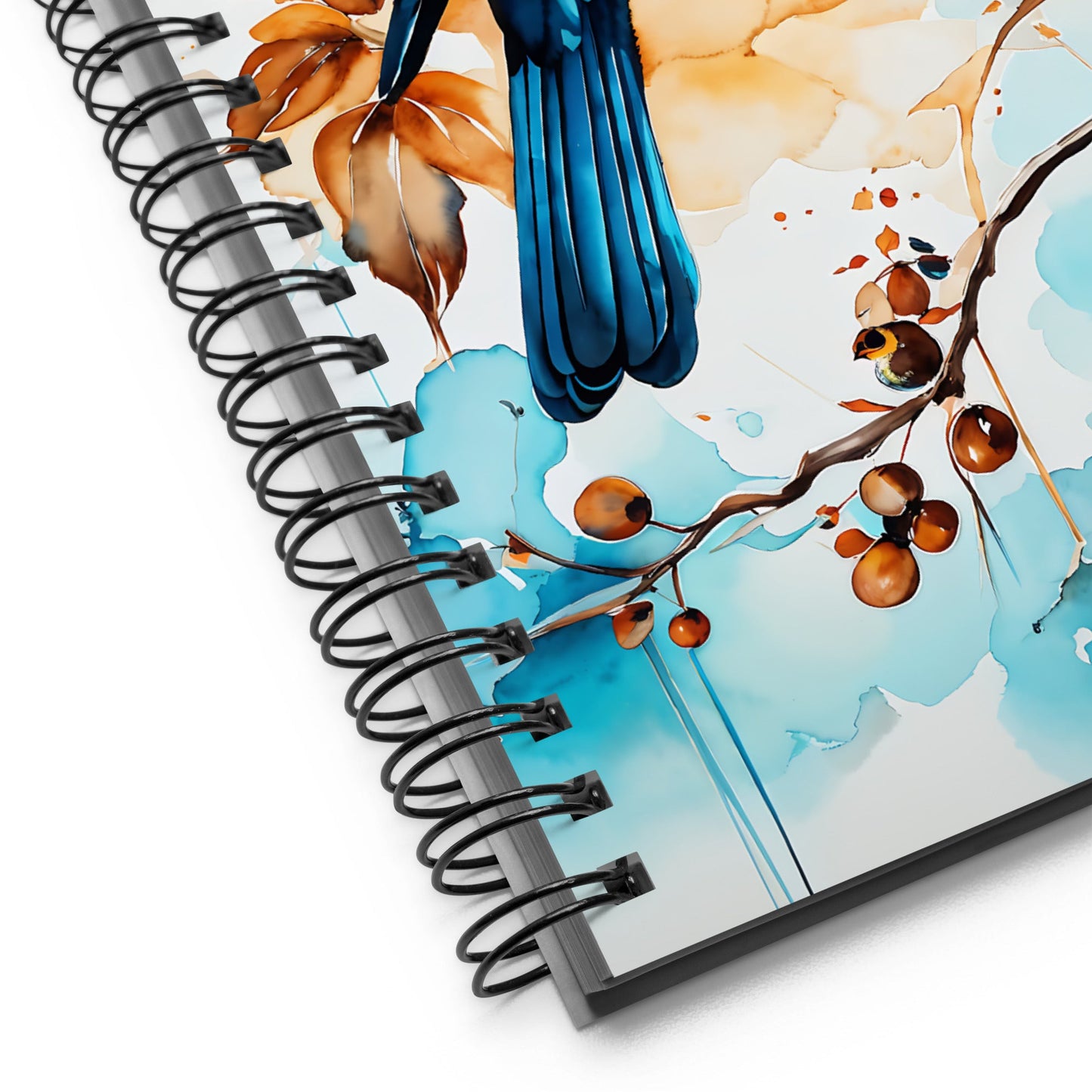 Blue and Tan Bird 2 Spiral Notebook - Spiral Notebooks - Discovery Co.