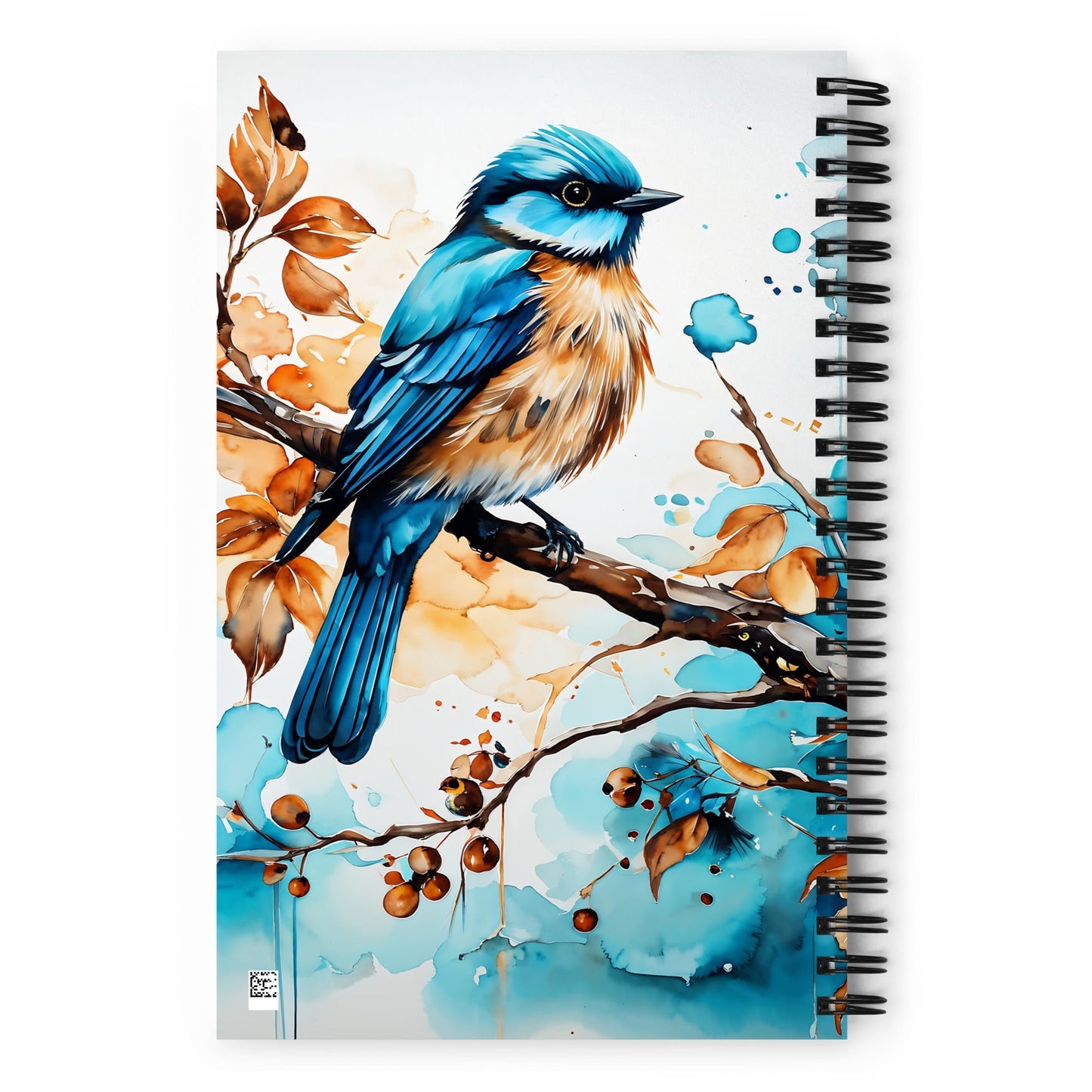 Blue and Tan Bird 2 Spiral Notebook - Spiral Notebooks - Discovery Co.