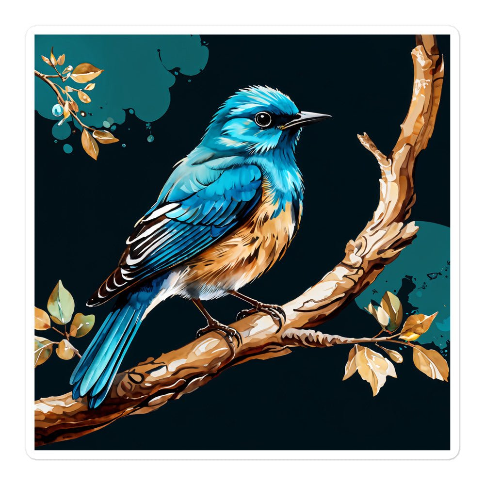 Blue and Tan Bird Bubble-free stickers - Stickers - Discovery Co.