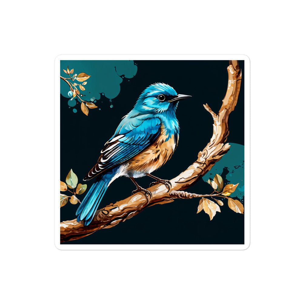 Blue and Tan Bird Bubble-free stickers - Stickers - Discovery Co.