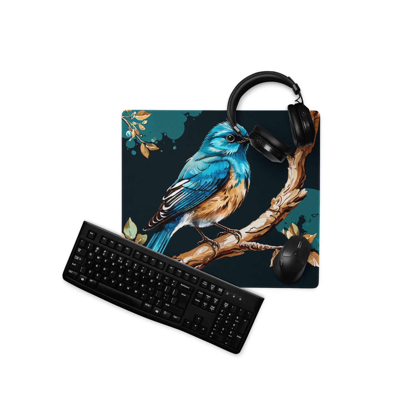 Blue and Tan Bird Gaming Mouse Pad - Mouse Pads - Discovery Co.