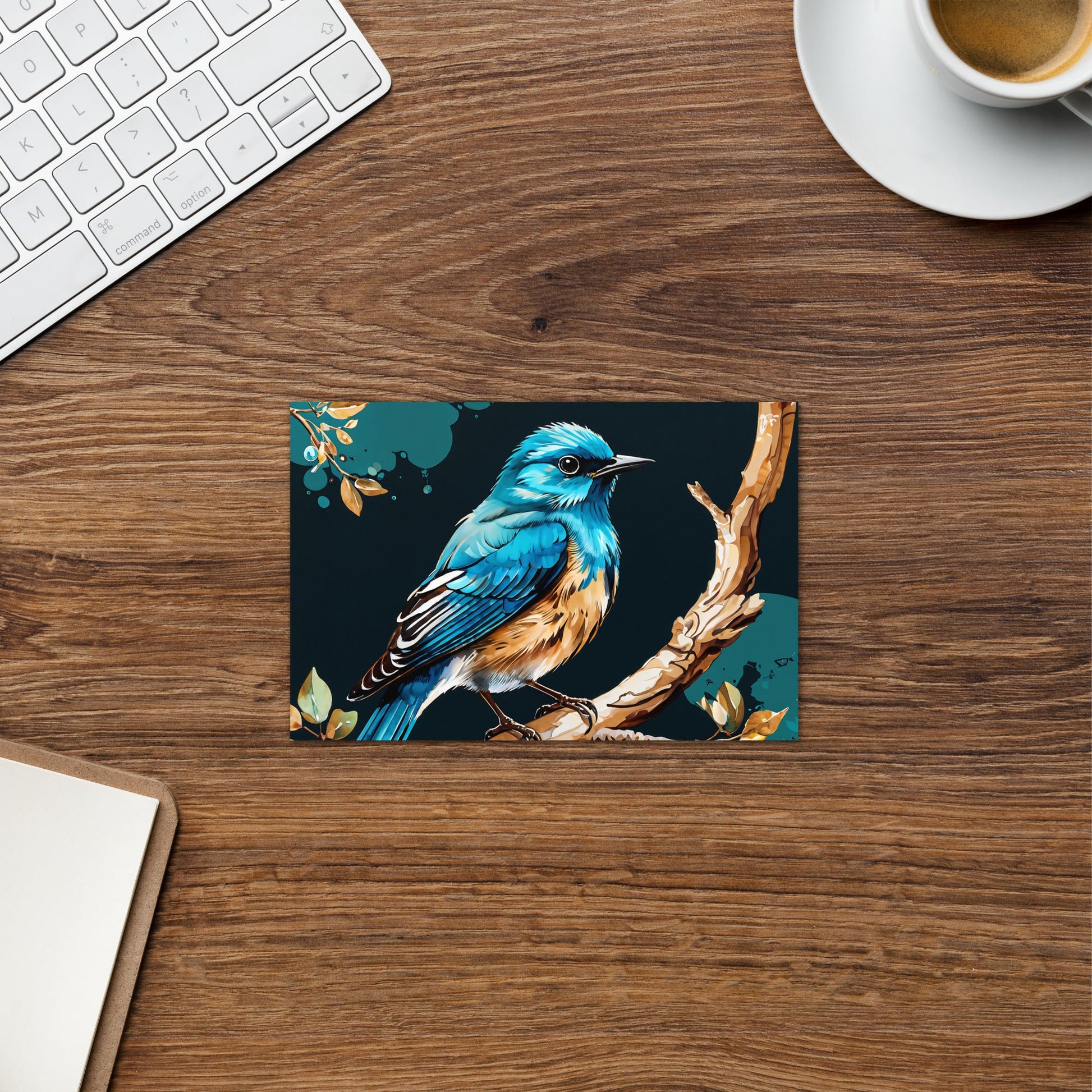 Blue and Tan Bird Greeting Card - Greeting Card - Discovery Co.