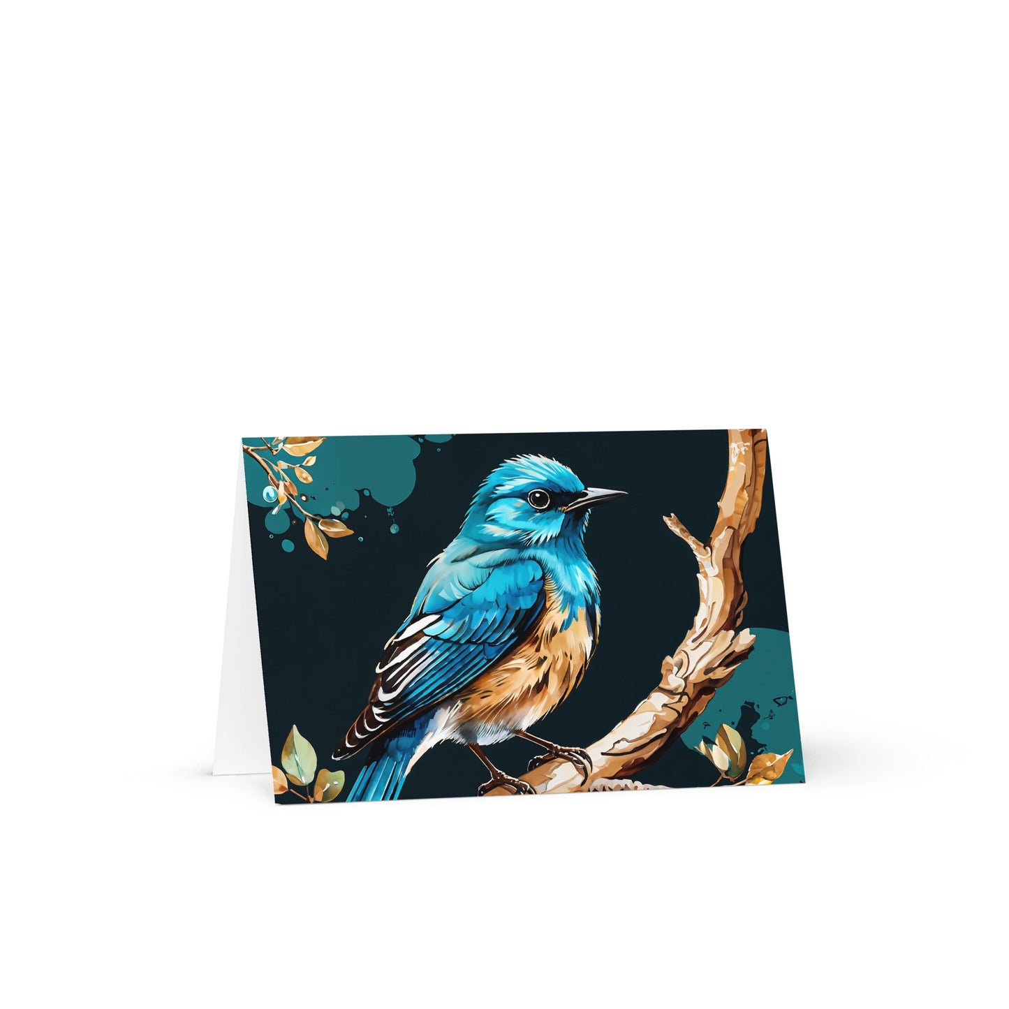 Blue and Tan Bird Greeting Card - Greeting Card - Discovery Co.