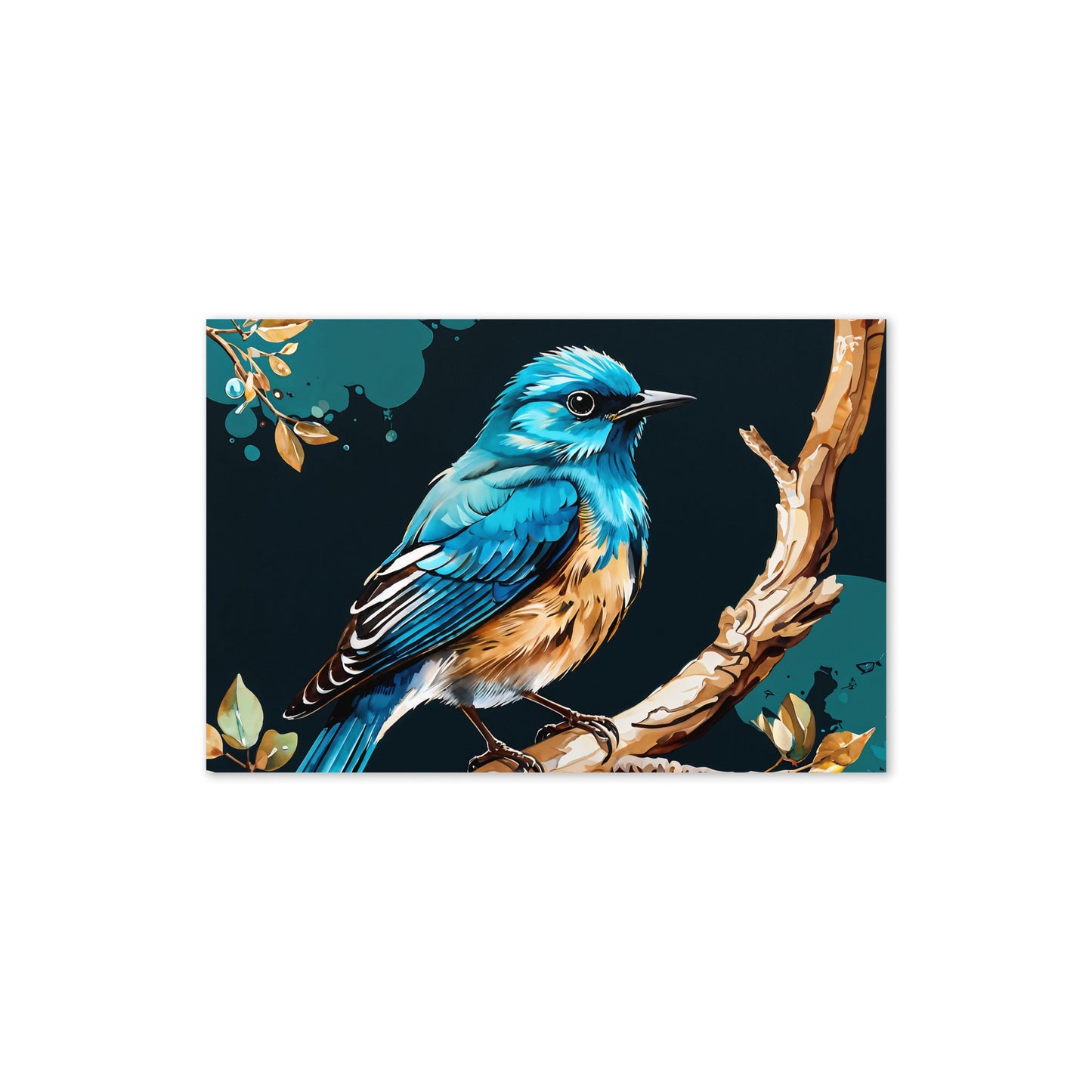 Blue and Tan Bird Greeting Card - Greeting Card - Discovery Co.