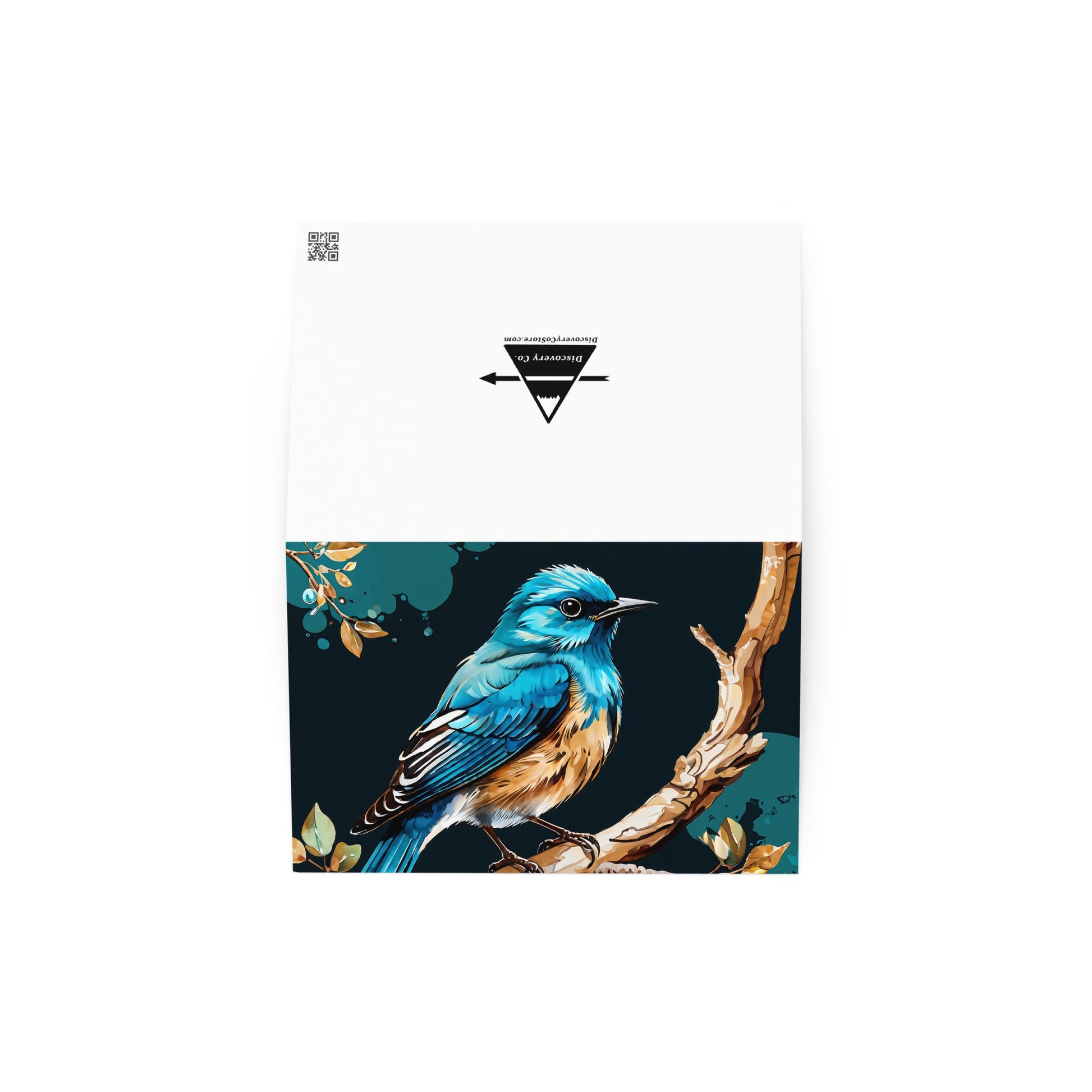 Blue and Tan Bird Greeting Card - Greeting Card - Discovery Co.