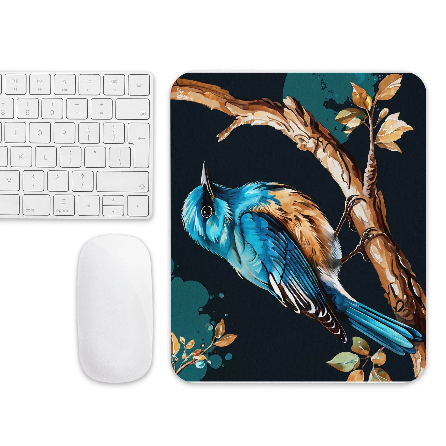 Blue and Tan Bird Mouse Pad - Discovery Co.