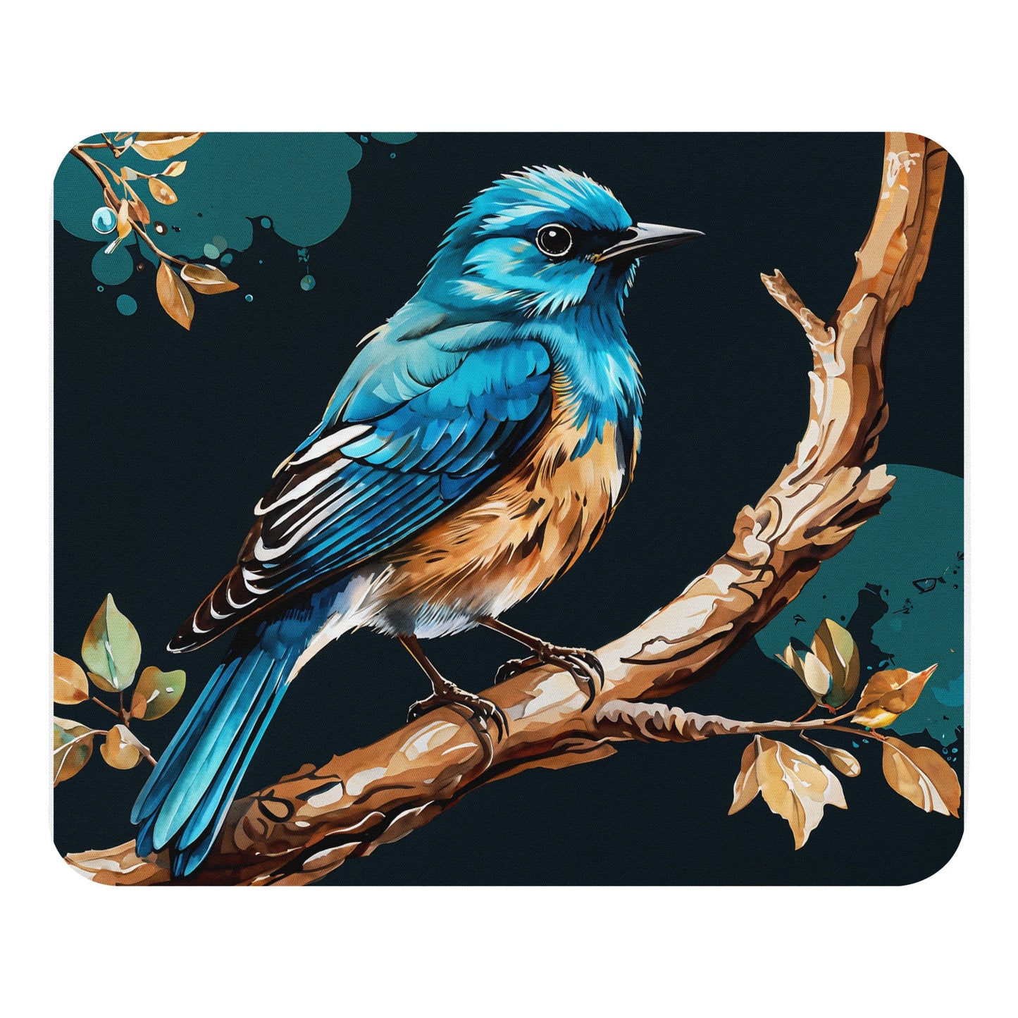 Blue and Tan Bird Mouse Pad - Discovery Co.