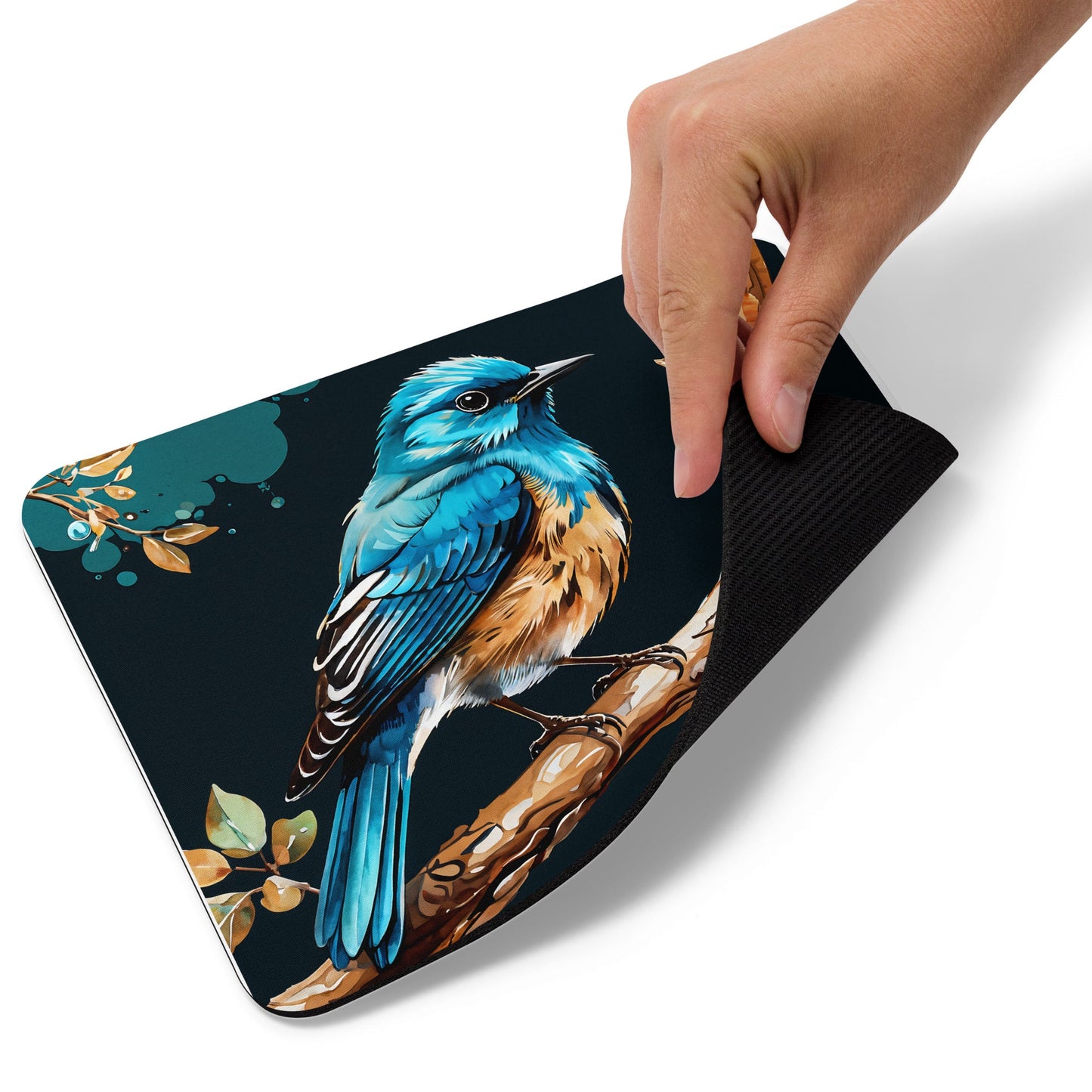 Blue and Tan Bird Mouse Pad - Discovery Co.