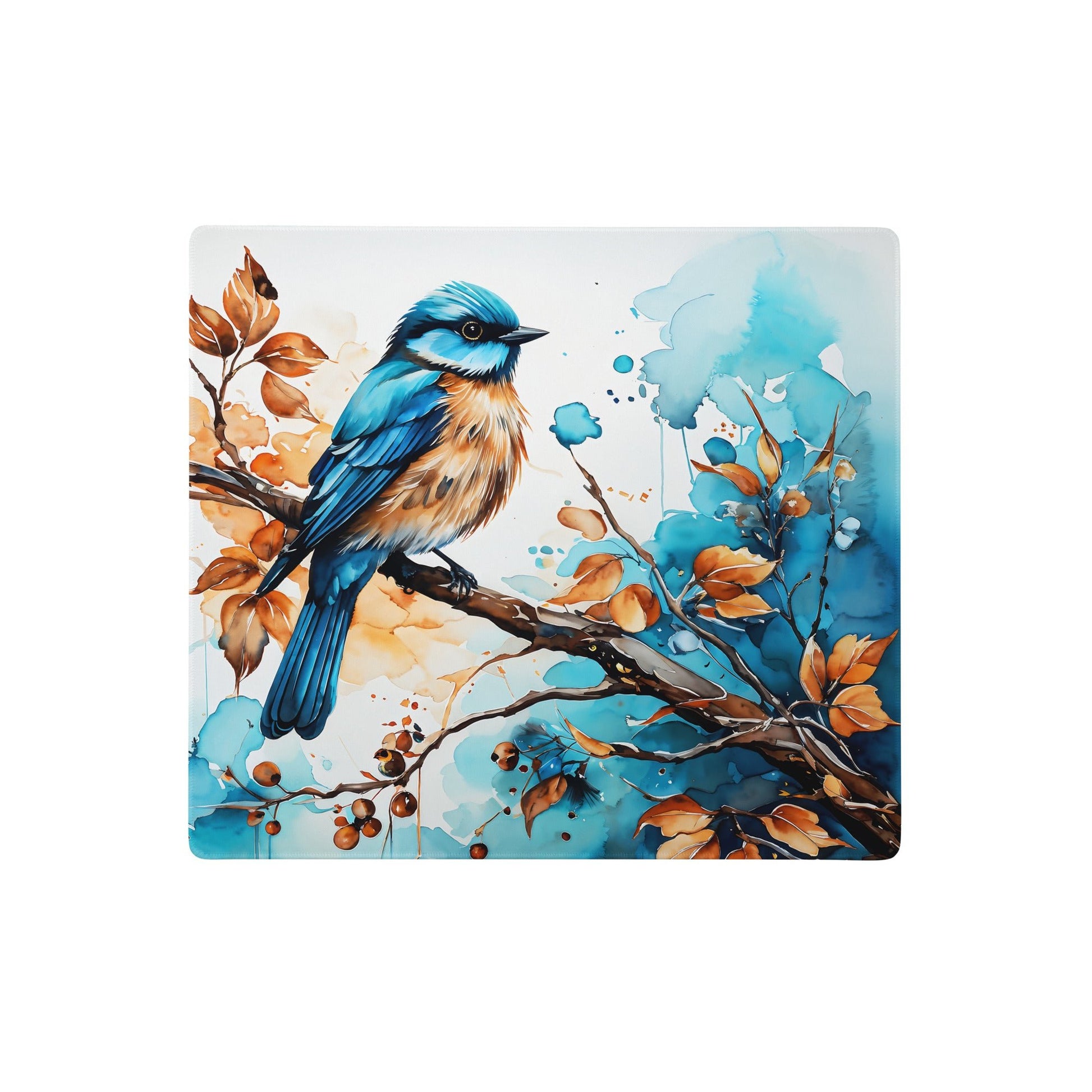 Blue and Tan Bird Perched Gaming Mouse Pad - Mouse Pads - Discovery Co.