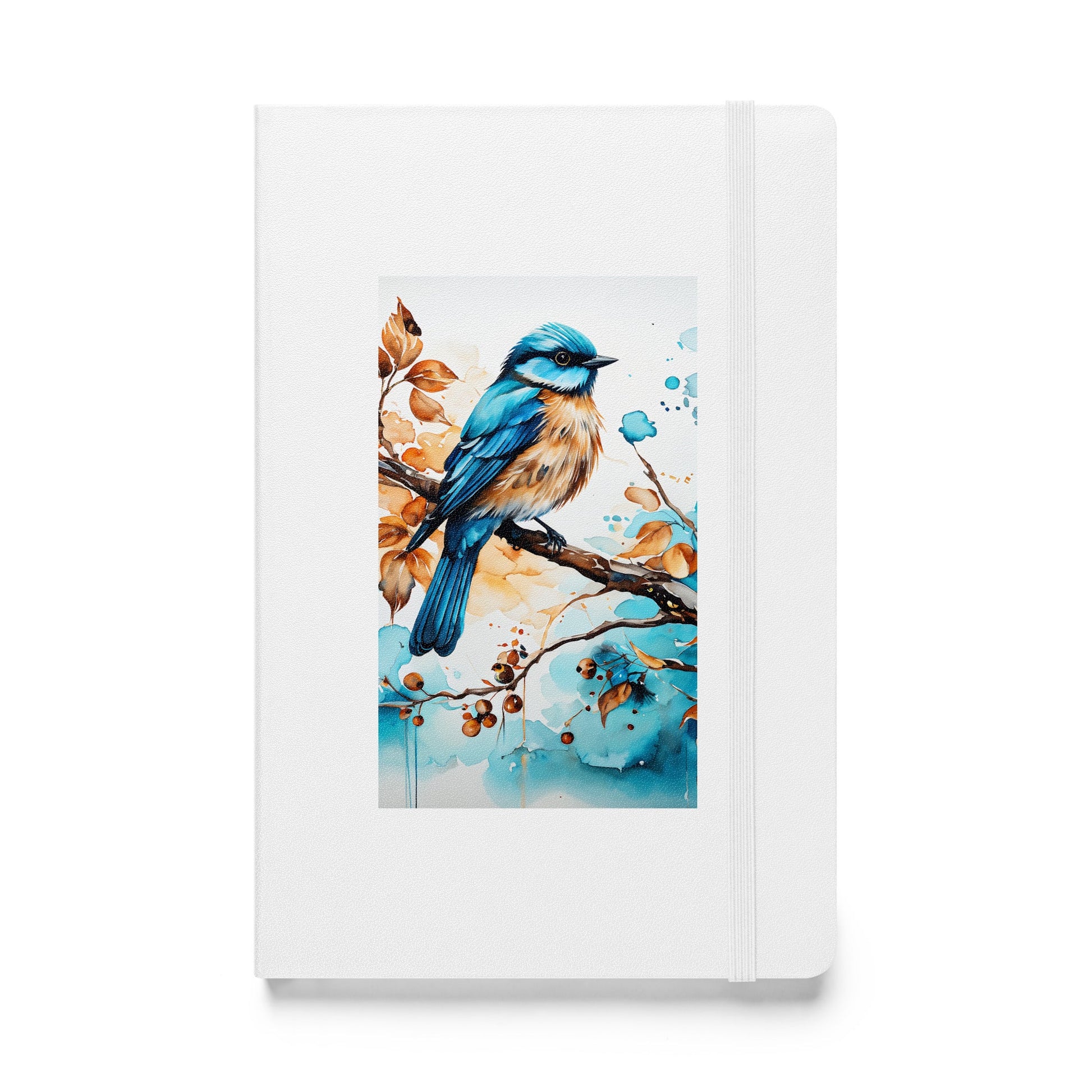 Blue and Tan Bird Perched Hardcover Bound Notebook - Hardcover Bound Notebooks - Discovery Co.