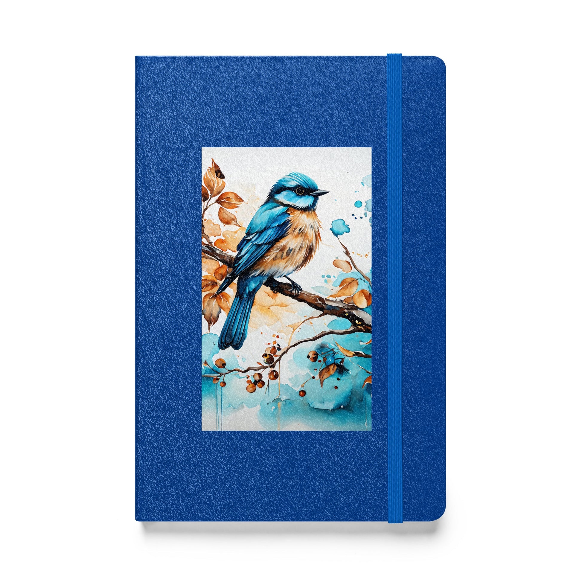 Blue and Tan Bird Perched Hardcover Bound Notebook - Hardcover Bound Notebooks - Discovery Co.