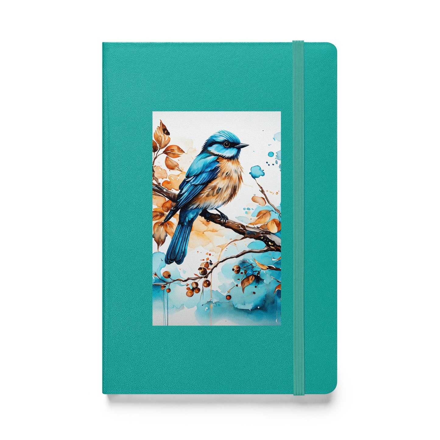 Blue and Tan Bird Perched Hardcover Bound Notebook - Hardcover Bound Notebooks - Discovery Co.