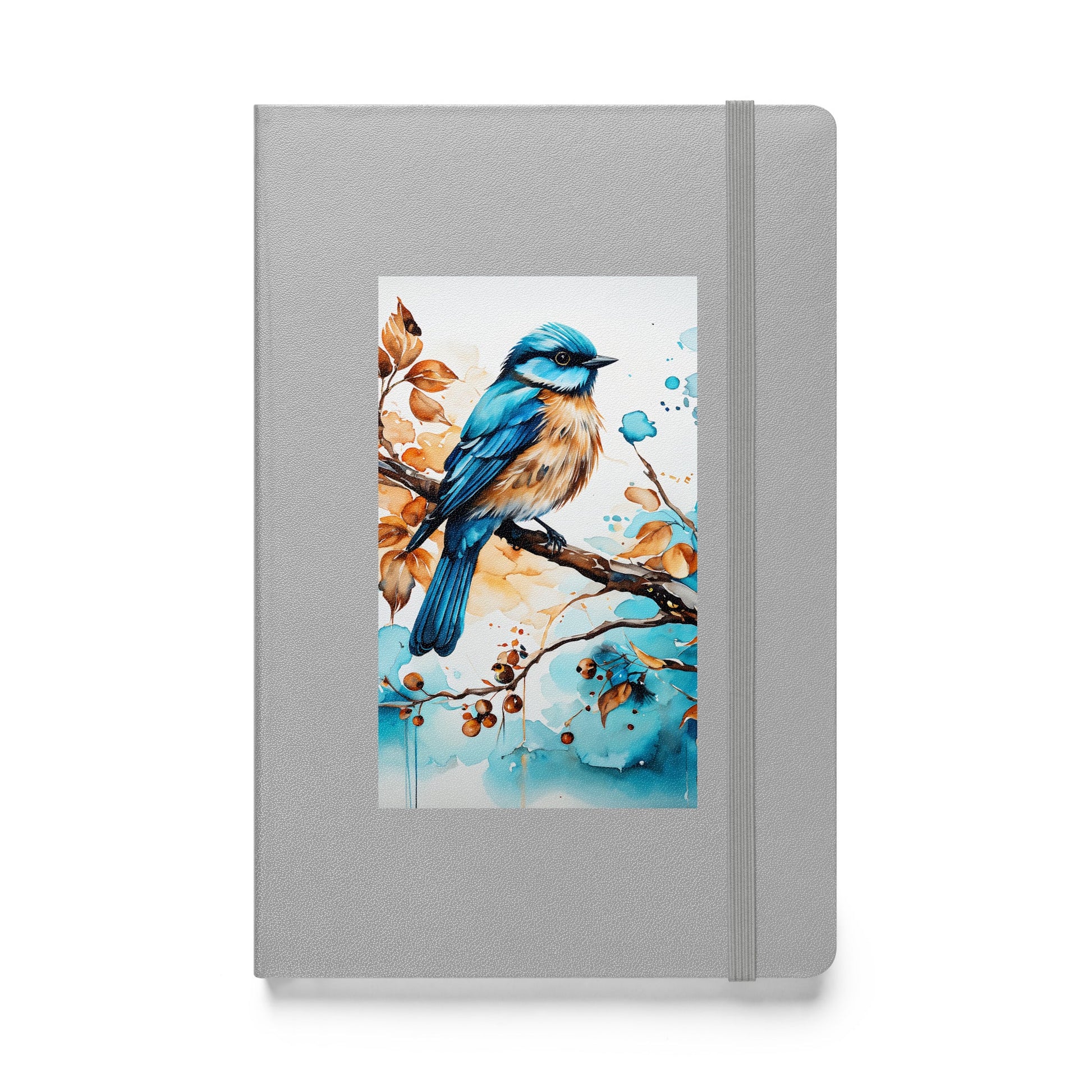 Blue and Tan Bird Perched Hardcover Bound Notebook - Hardcover Bound Notebooks - Discovery Co.