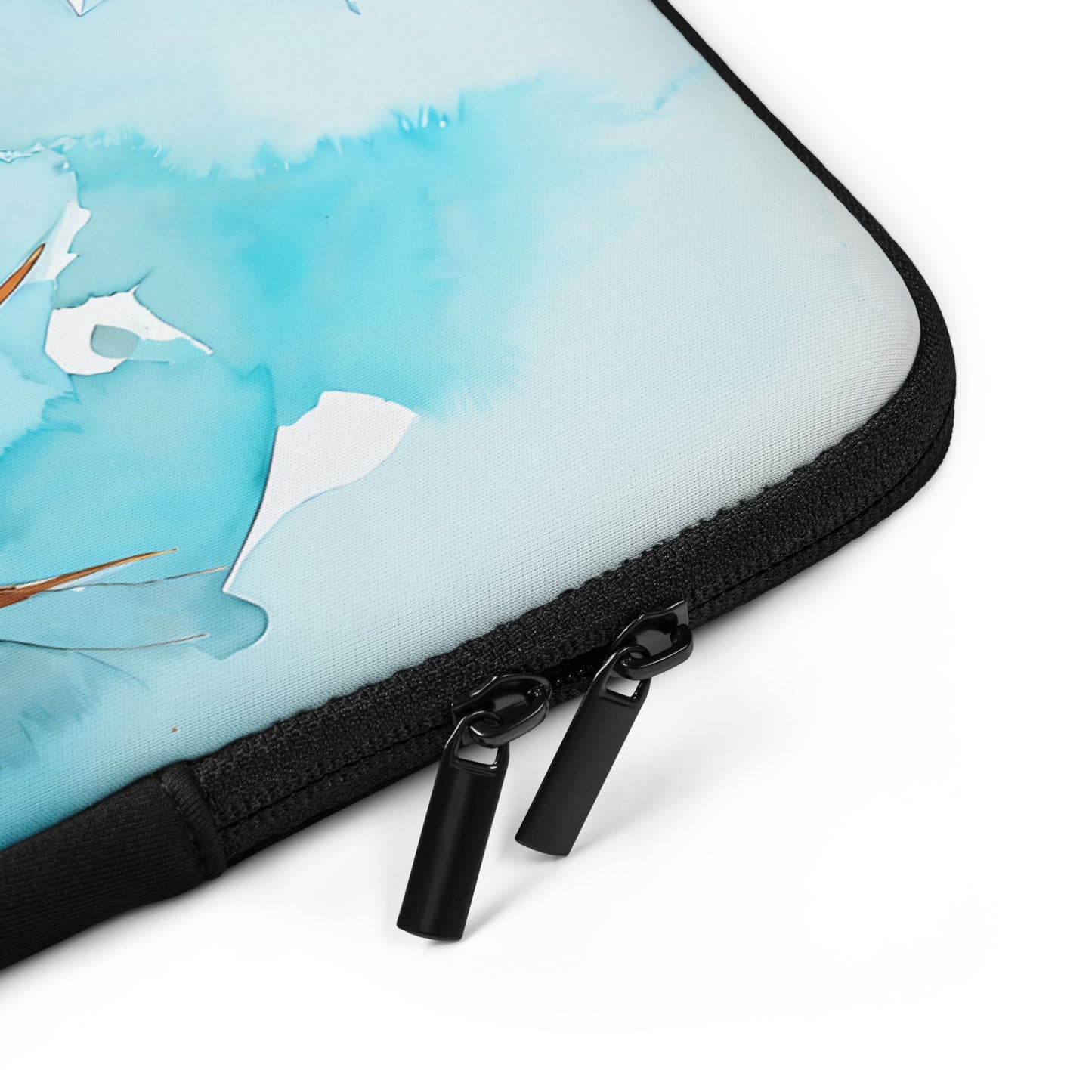 Blue and Tan Bird Perched Laptop Sleeve - Laptop Cases - Discovery Co.