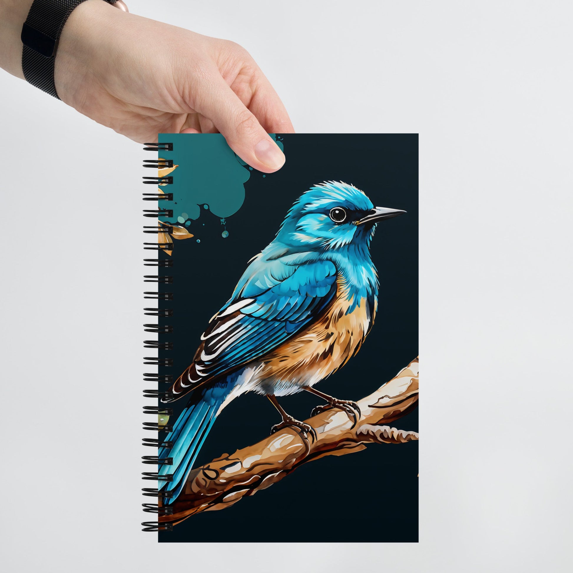 Blue and Tan Bird Spiral Notebook - Spiral Notebooks - Discovery Co.