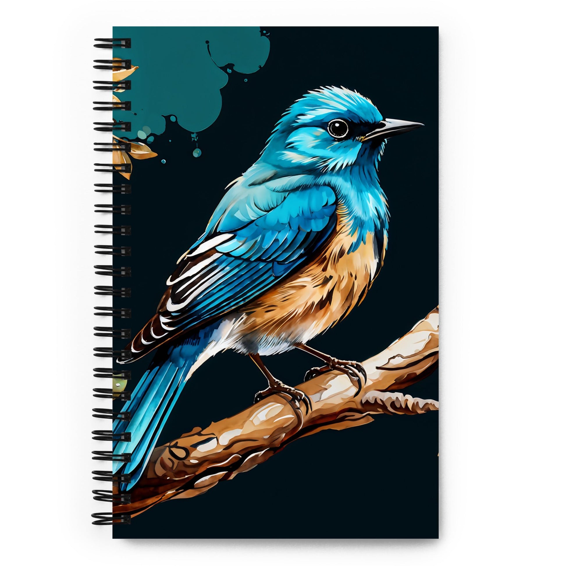 Blue and Tan Bird Spiral Notebook - Spiral Notebooks - Discovery Co.