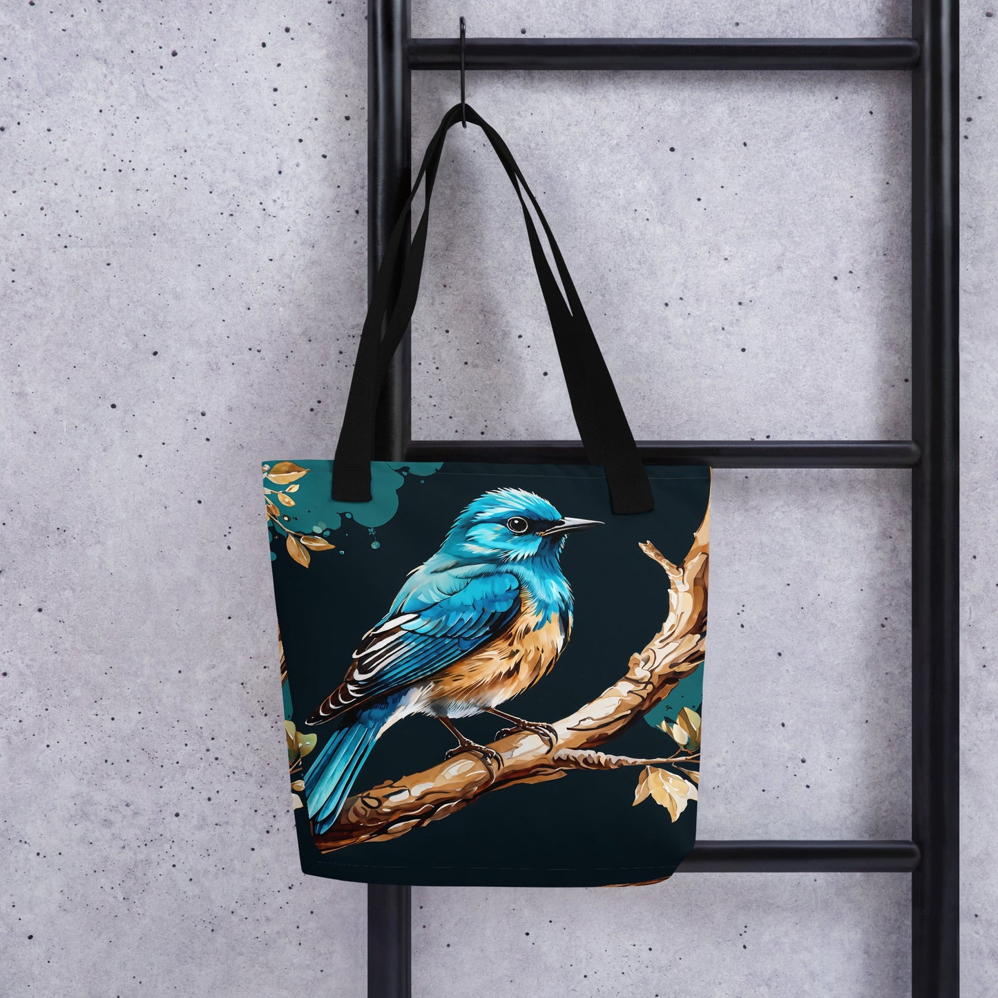 Blue and Tan Bird Tote Bag - Tote Bags - Discovery Co.