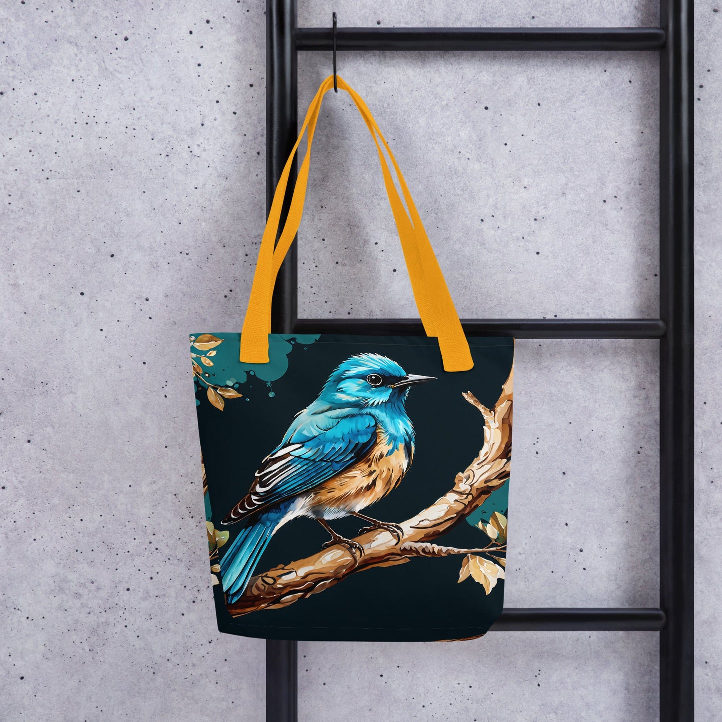 Blue and Tan Bird Tote Bag - Tote Bags - Discovery Co.