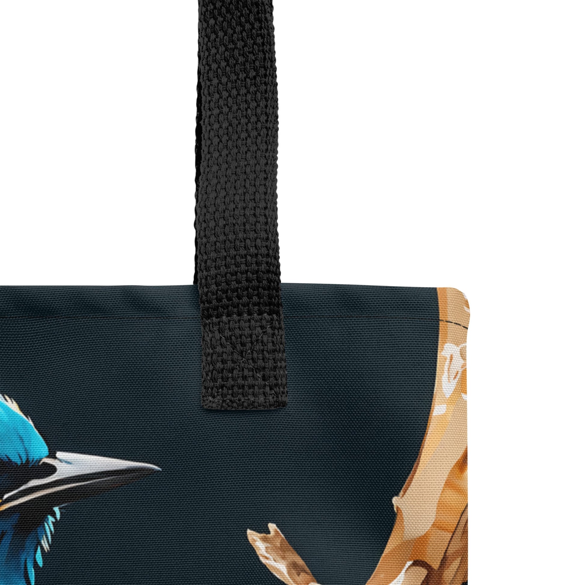 Blue and Tan Bird Tote Bag - Tote Bags - Discovery Co.