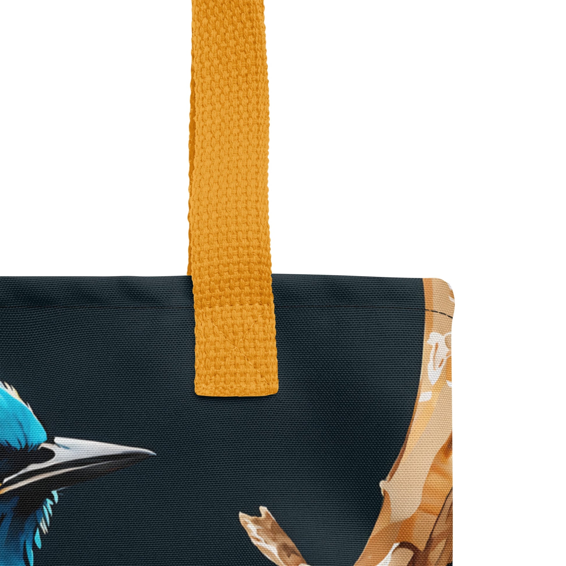 Blue and Tan Bird Tote Bag - Tote Bags - Discovery Co.