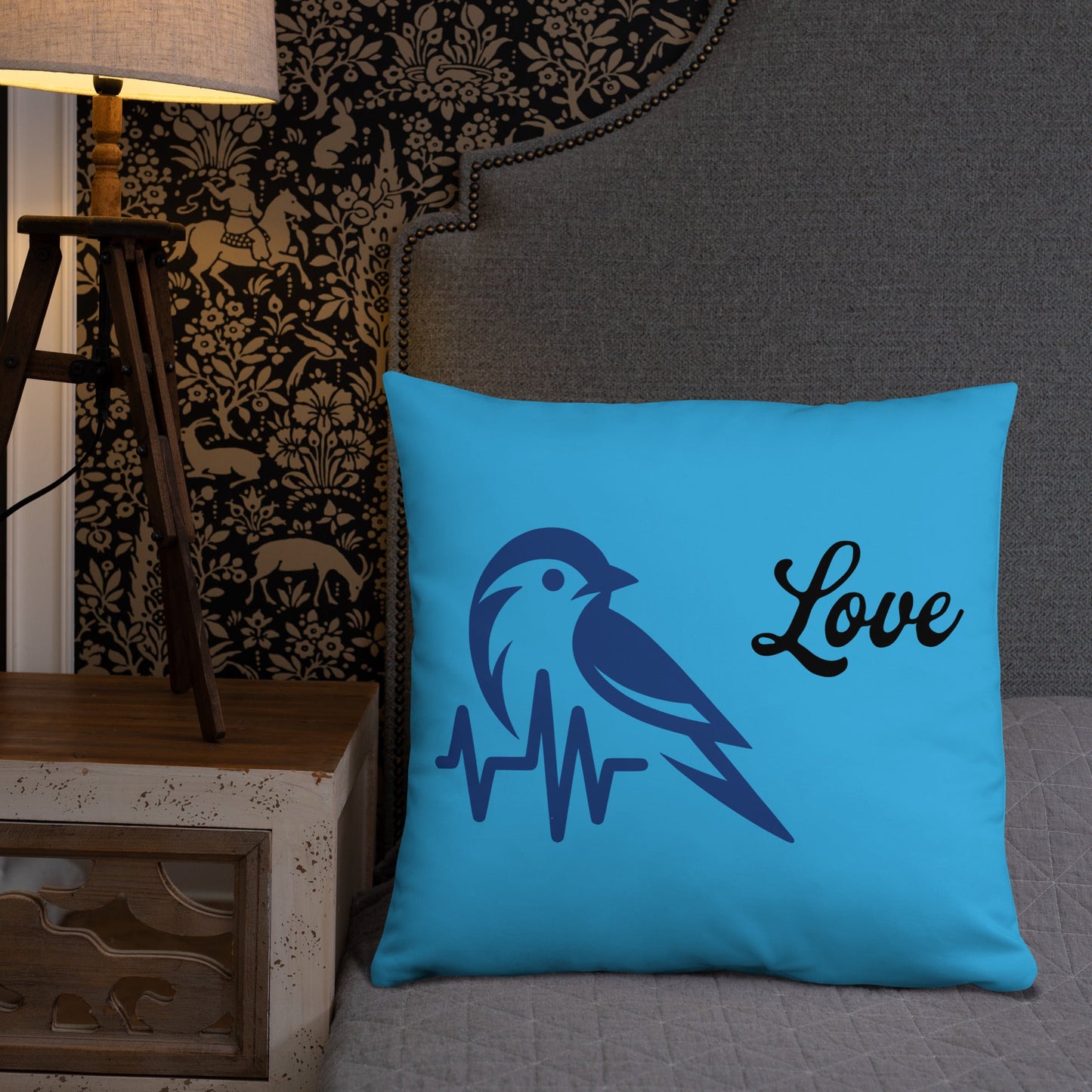 Blue Bird Heartbeat Basic Pillow - Pillows - Discovery Co.