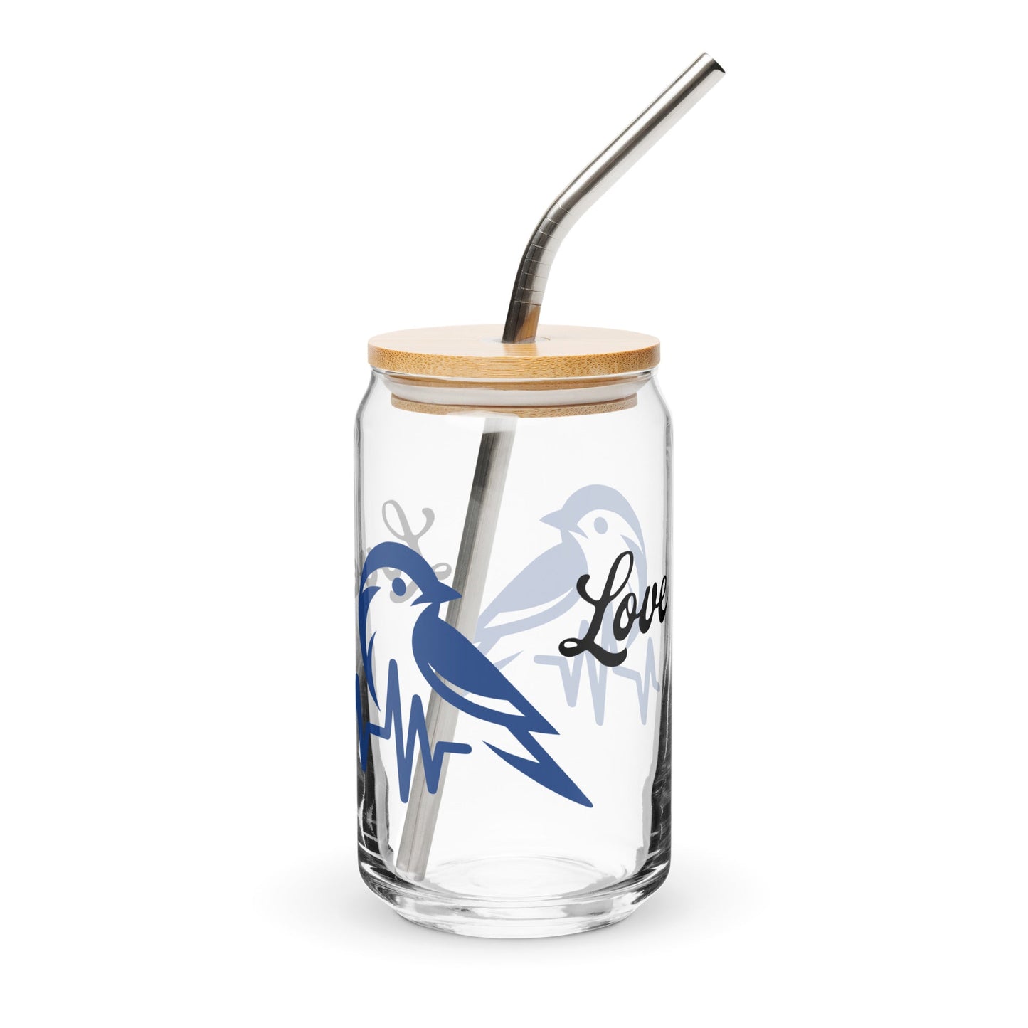 Blue Bird Heartbeat Can - Shaped Glass - Can - Shaped Glass - Discovery Co.