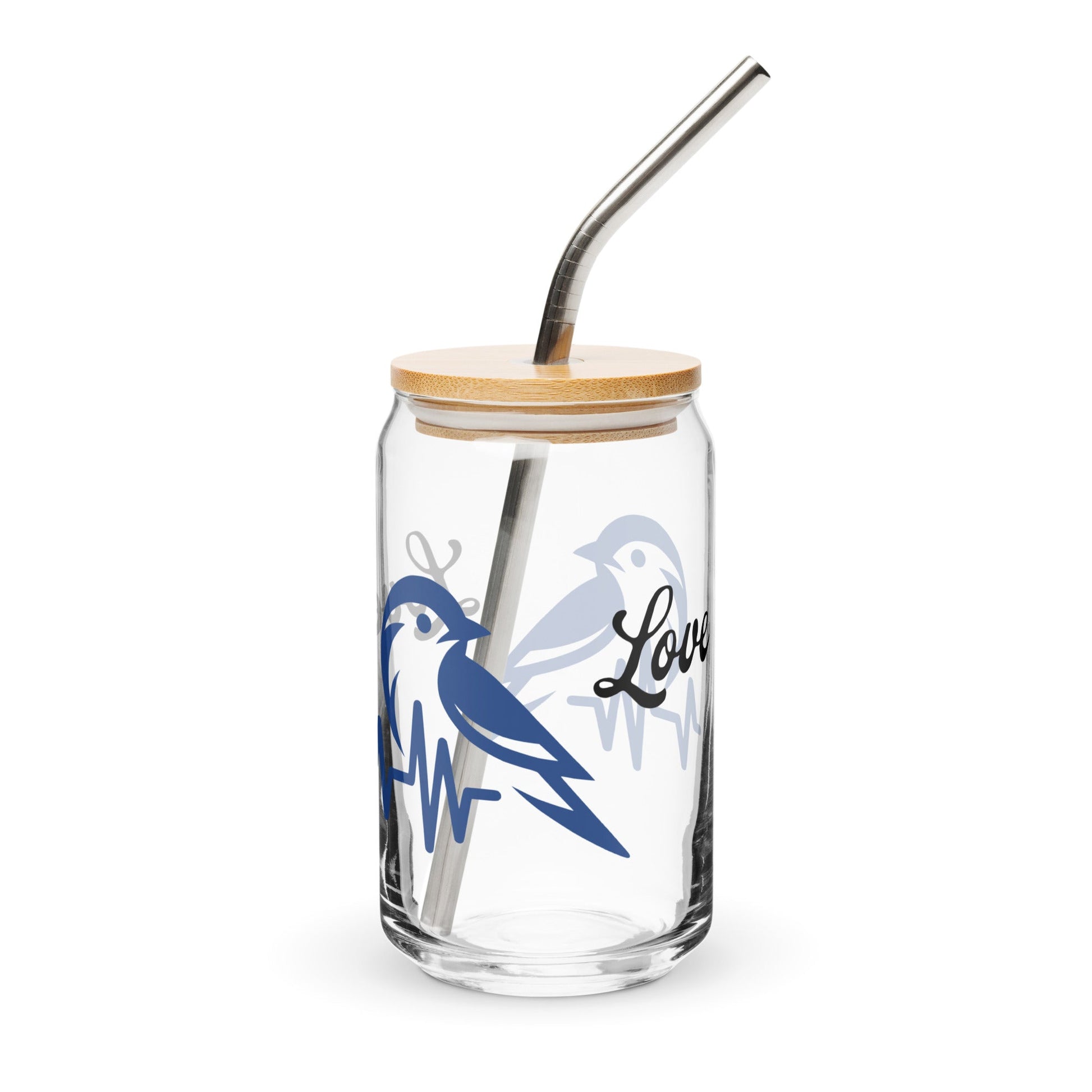 Blue Bird Heartbeat Can - Shaped Glass - Can - Shaped Glass - Discovery Co.