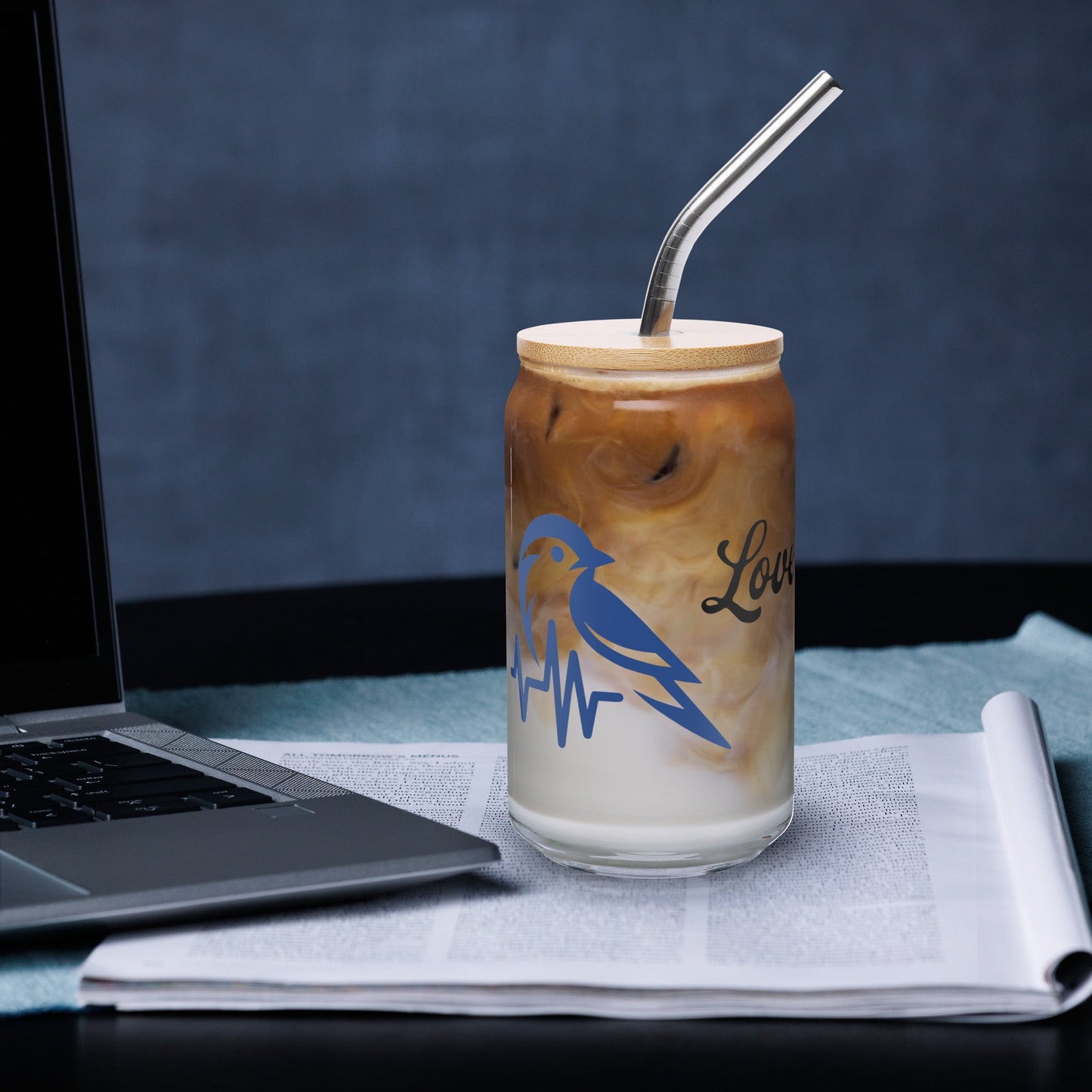 Blue Bird Heartbeat Can - Shaped Glass - Can - Shaped Glass - Discovery Co.