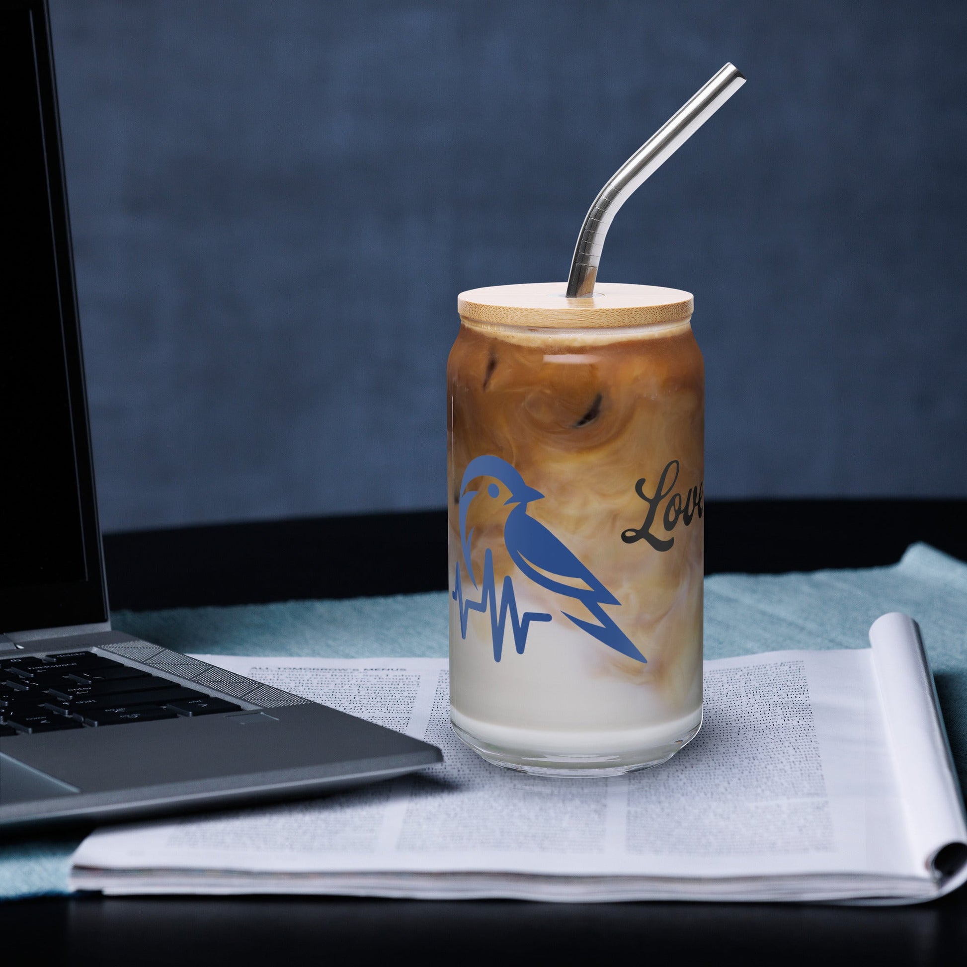 Blue Bird Heartbeat Can - Shaped Glass - Can - Shaped Glass - Discovery Co.