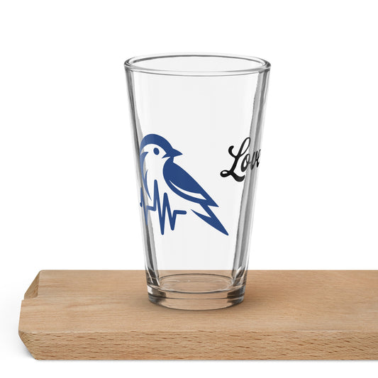 Blue Bird Heartbeat Pint Glass - Beer Glass - Discovery Co.