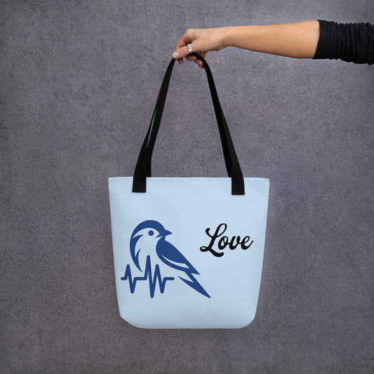 Blue Bird Heartbeat Tote Bag - Tote Bags - Discovery Co.