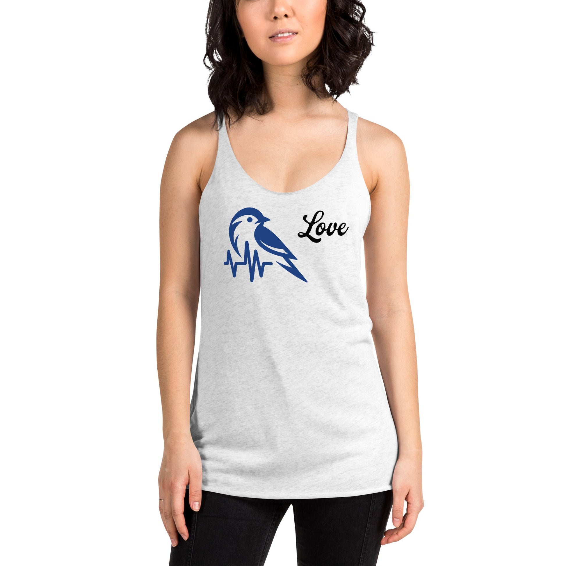 Blue Bird Heartbeat Women's Racerback Tank - Women's Shirts - Discovery Co.