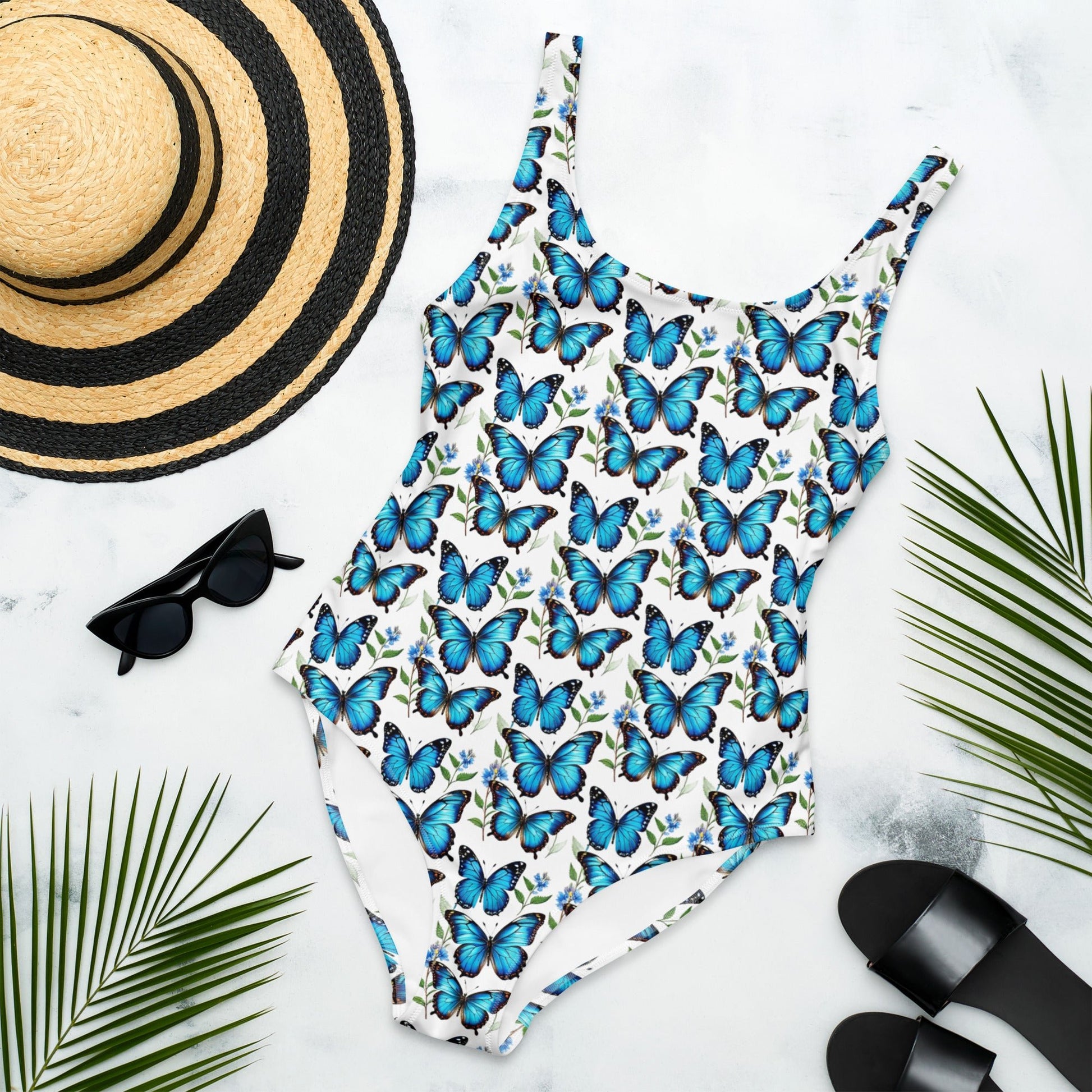 Blue Butterflies One-Piece Swimsuit - Discovery Co.