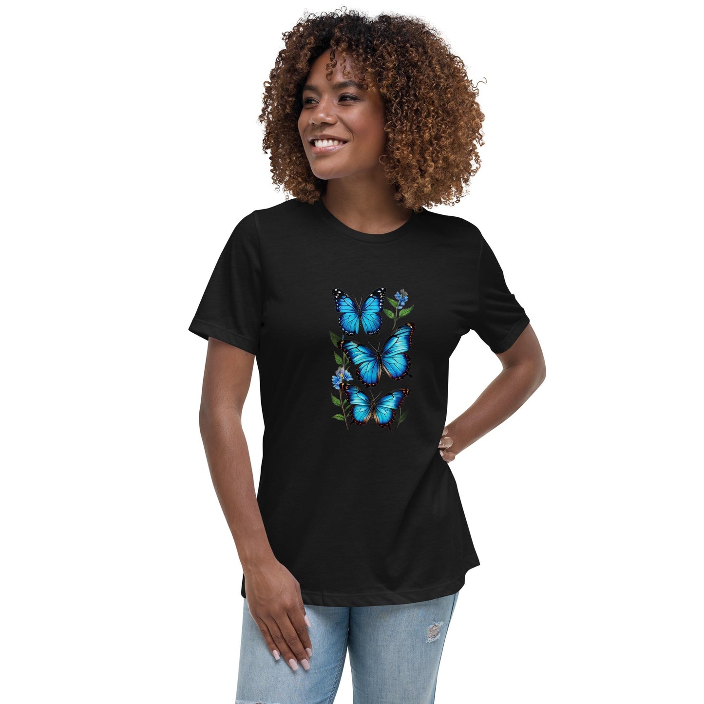 Blue Butterflies Women's Relaxed T-Shirt - Discovery Co.